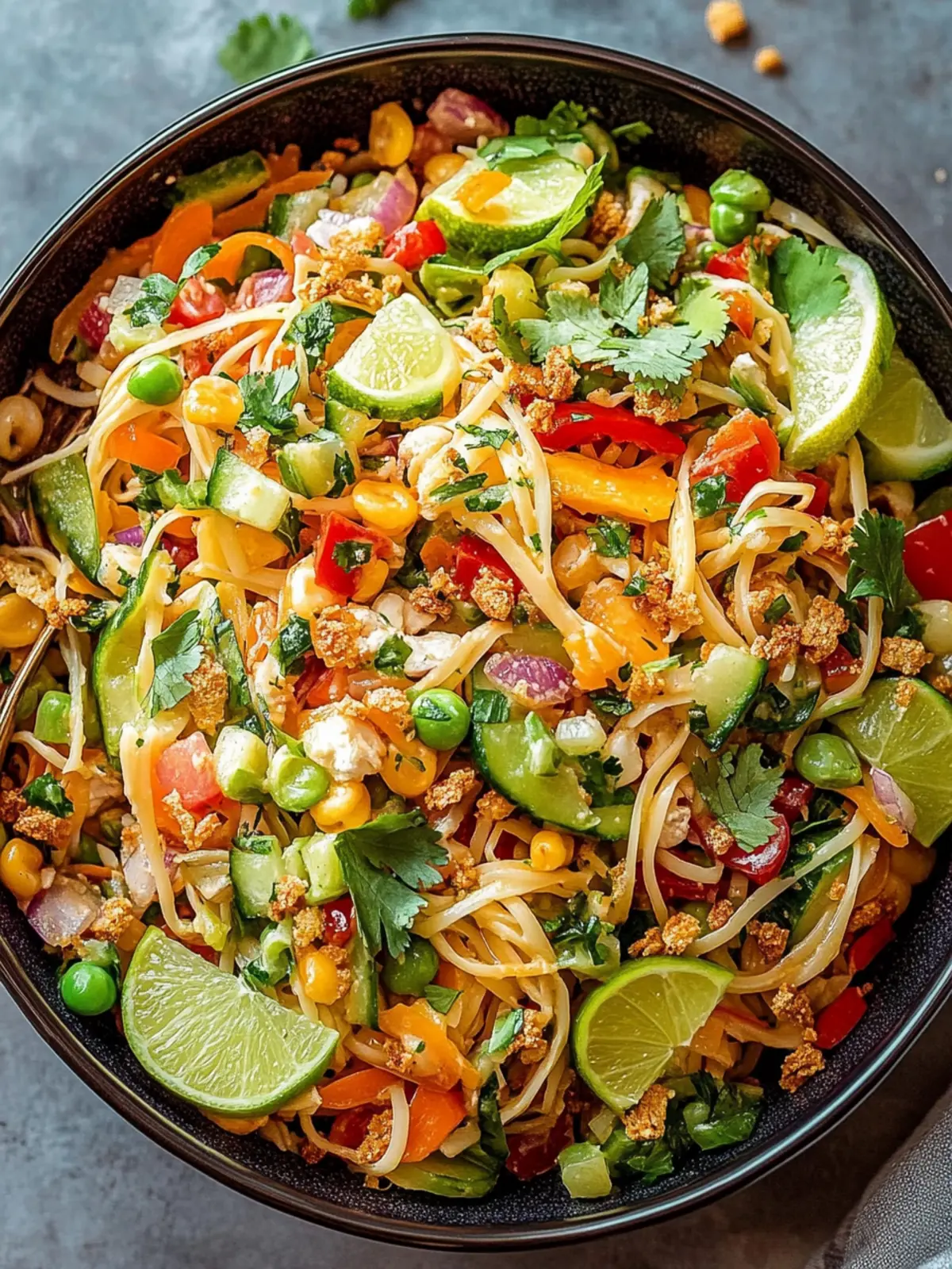 Limetten Crunch Nudelsalat