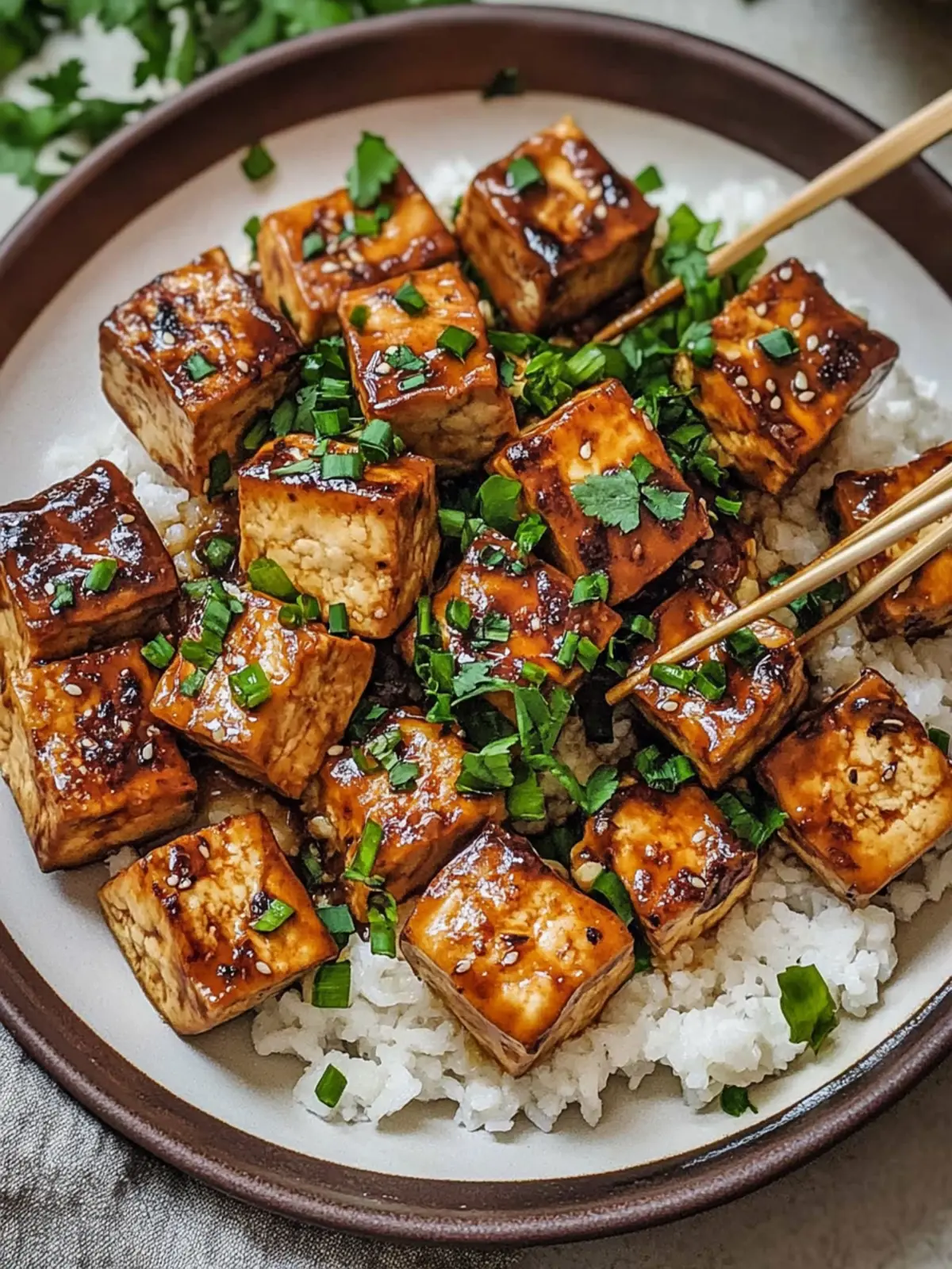 Knoblauch-Soja-Glasierte Tofu-Spieße