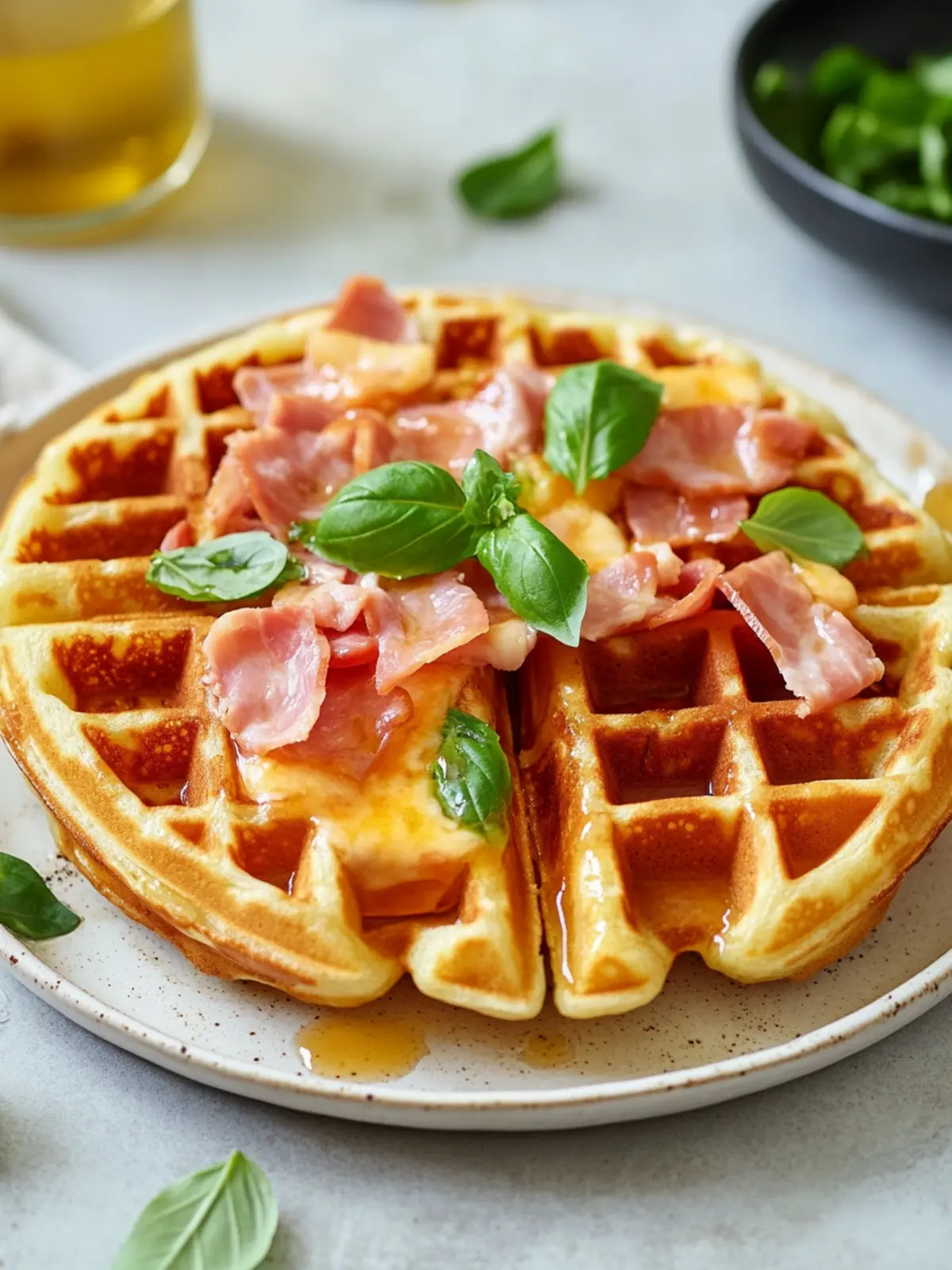 Filled pizza waffles with ham and cheese: unbeatable delicious