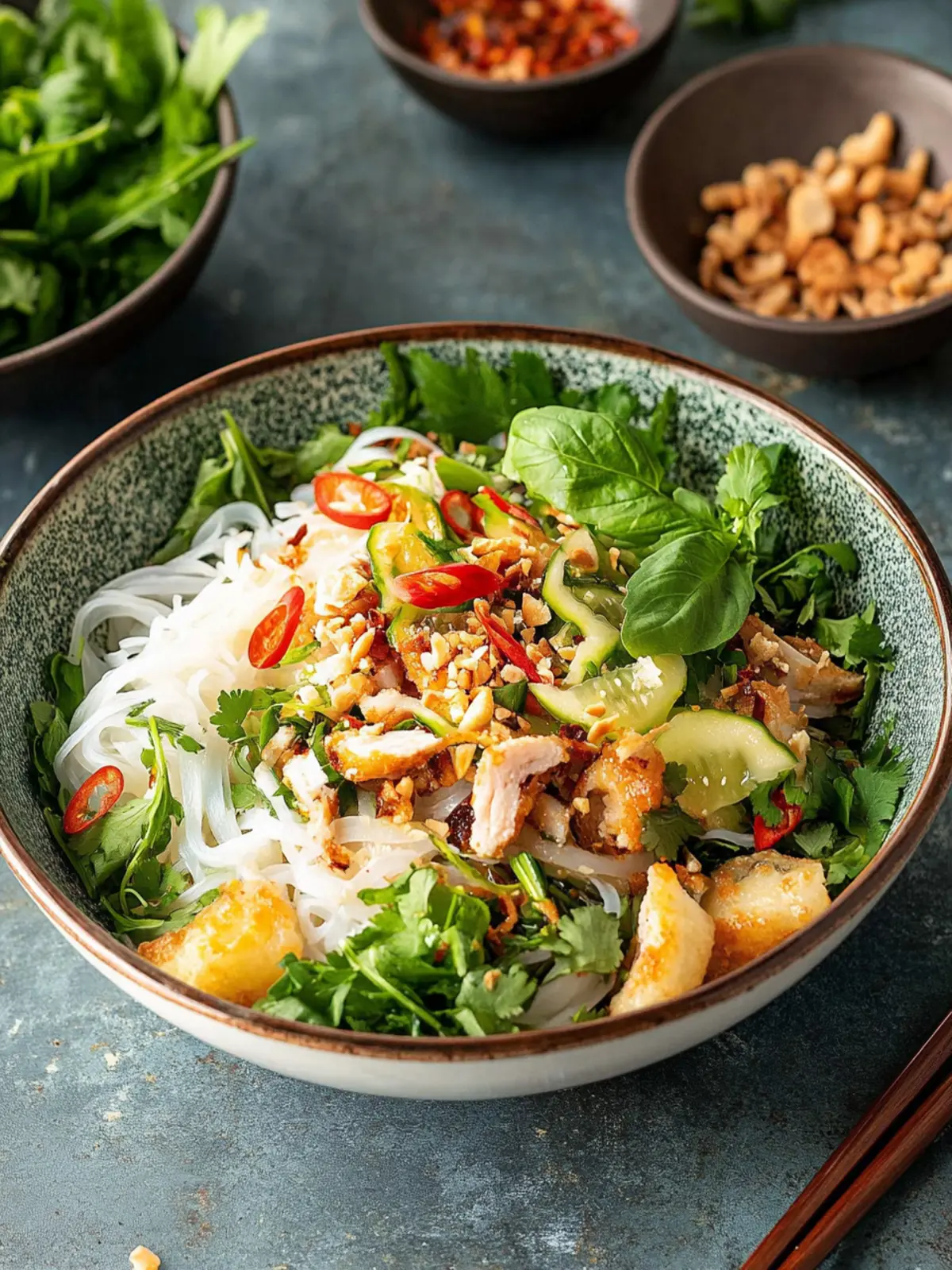 Bun Tron: vietnamesischer Reisnudelsalat mit Crunch