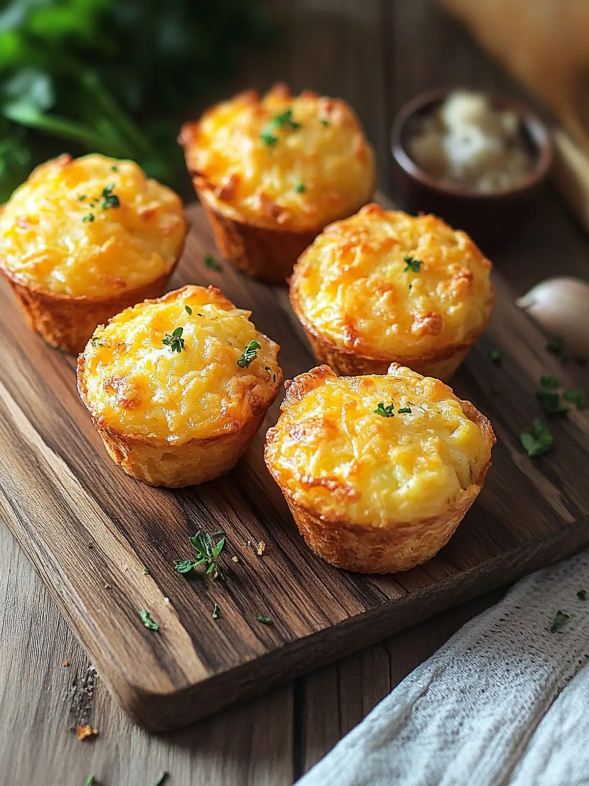 Clever leftover utilization: potato muffins with cheese