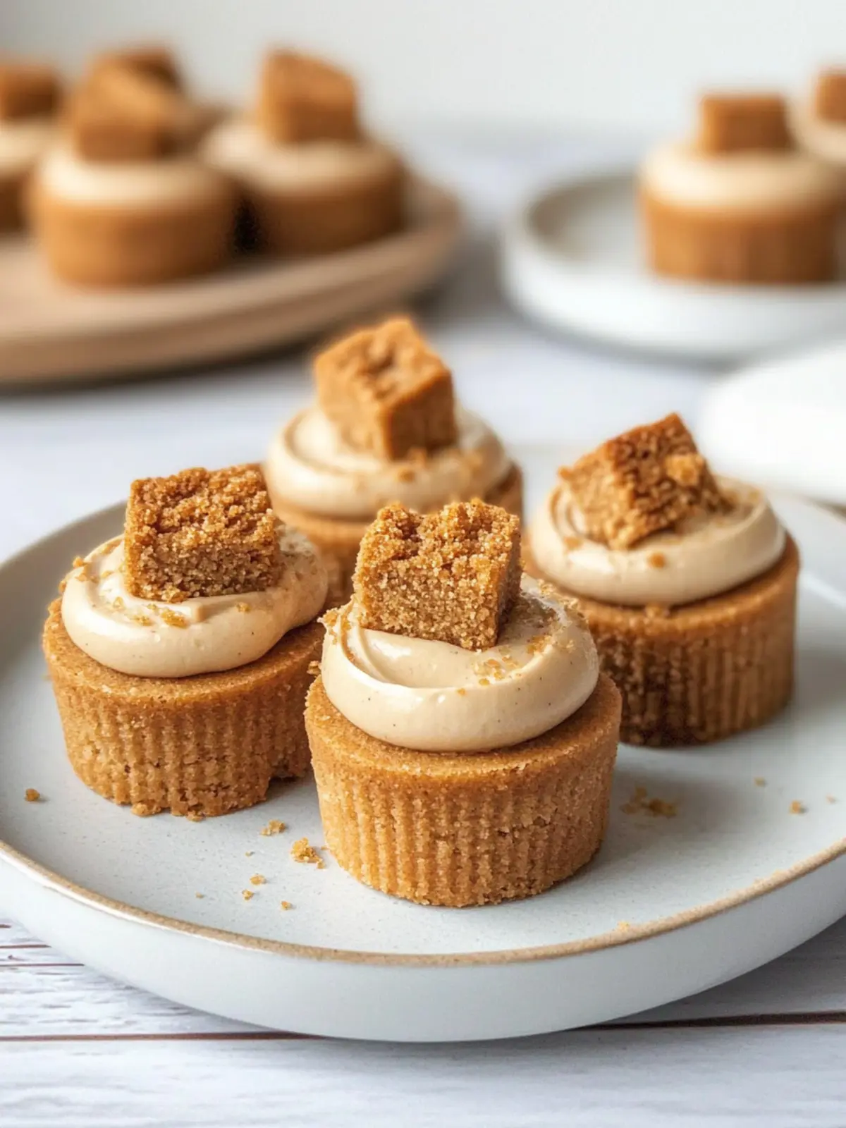 Mini Vegane Biscoff Käsekuchen