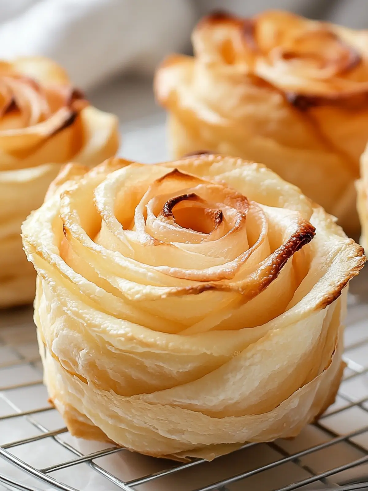 Quick apple roses with puff pastry