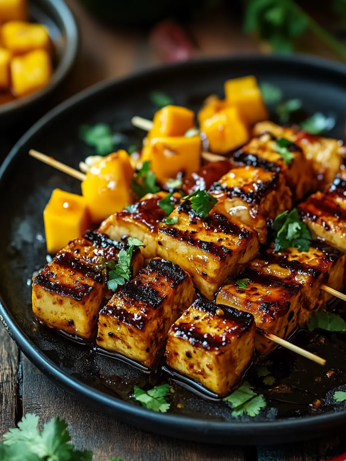 Grilltofu mit Mango-Chutney-Glasur