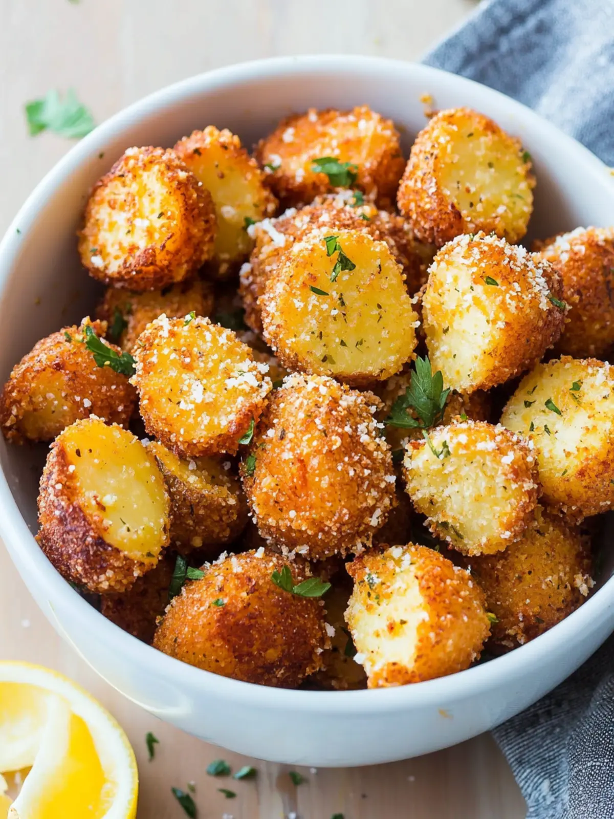 Einfache Knusprige Air Fryer Parmesan Rothautkartoffeln