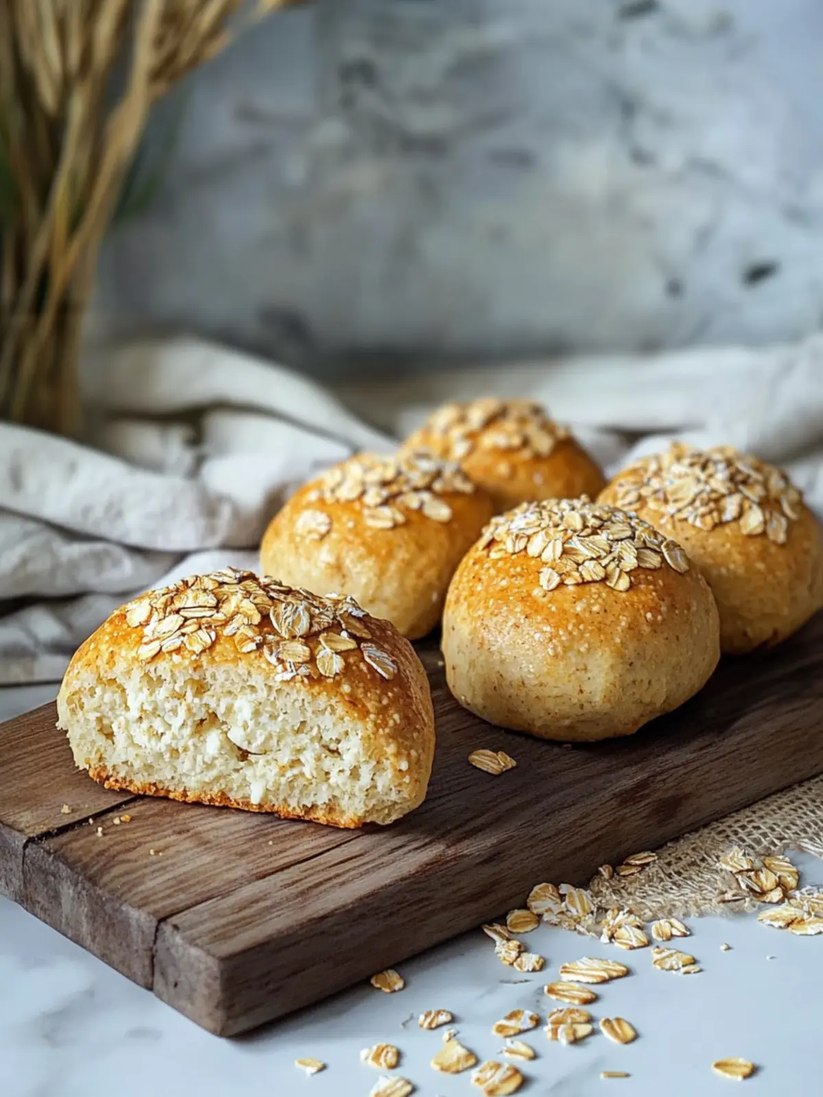 Quarkbrötchen mit Haferflocken