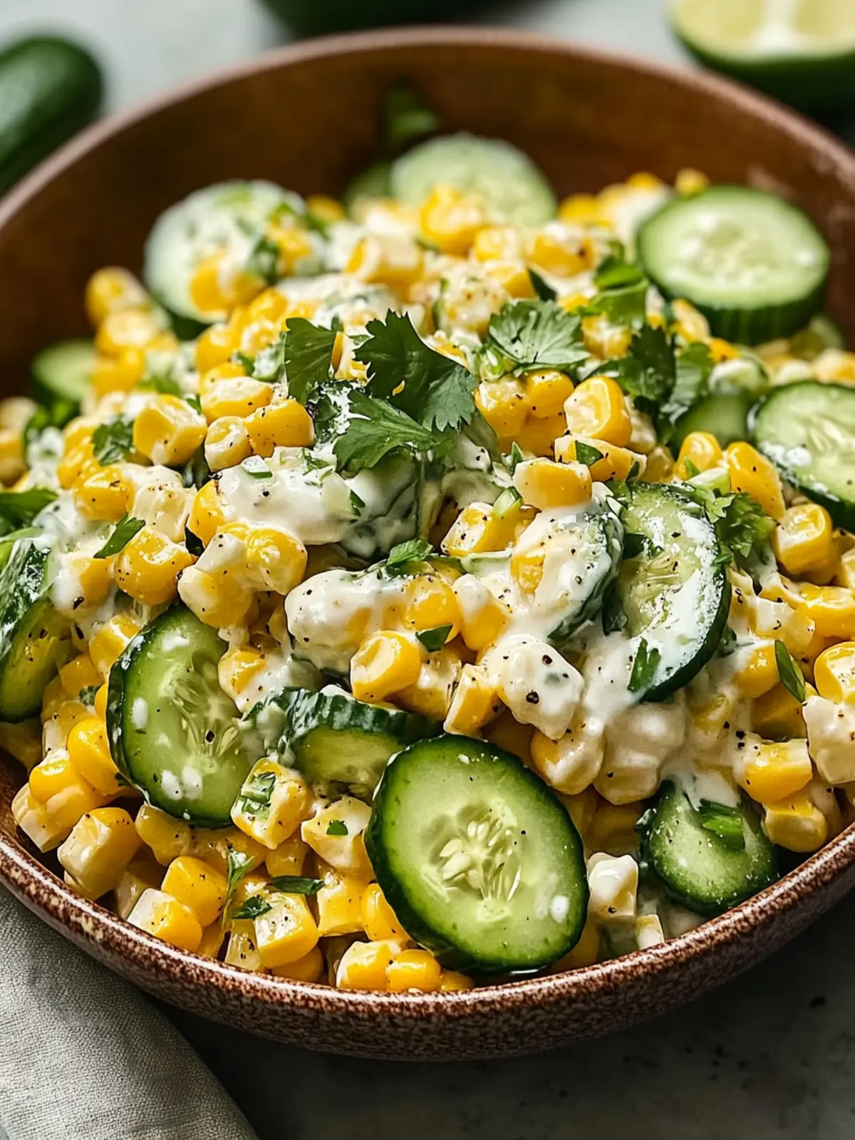 Street corn & creamy cucumber salad