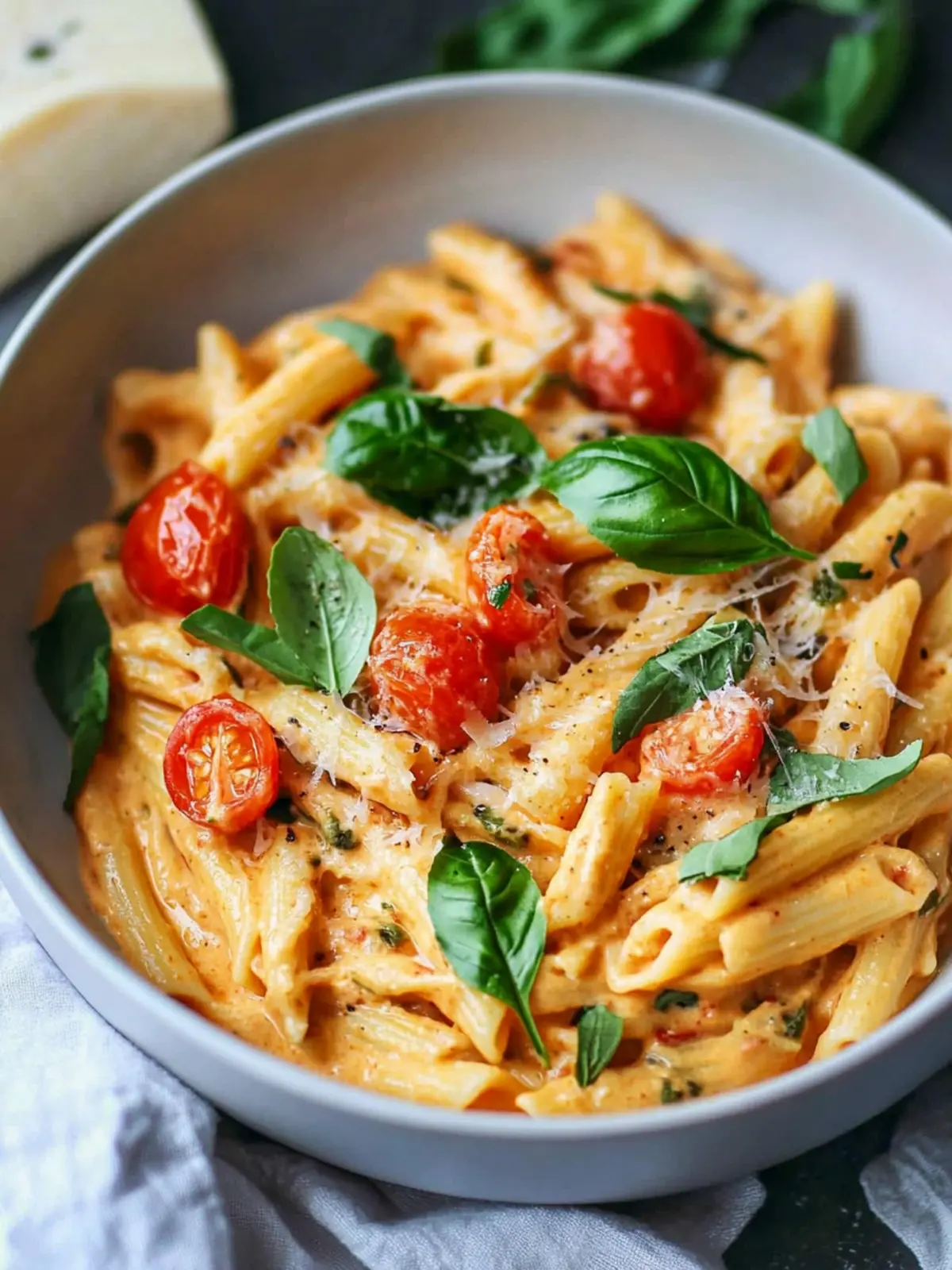 Cremige vegane Cashew-Tomaten-Pasta