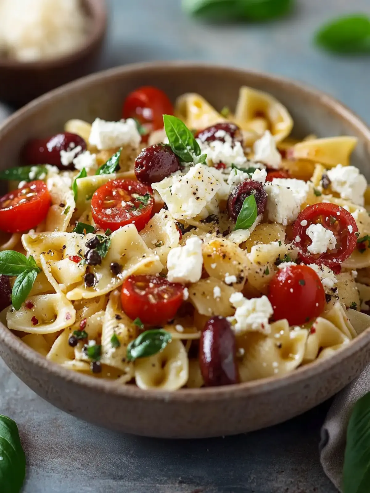 Mediterraner Nudelsalat mit Feta – einfach & frisch