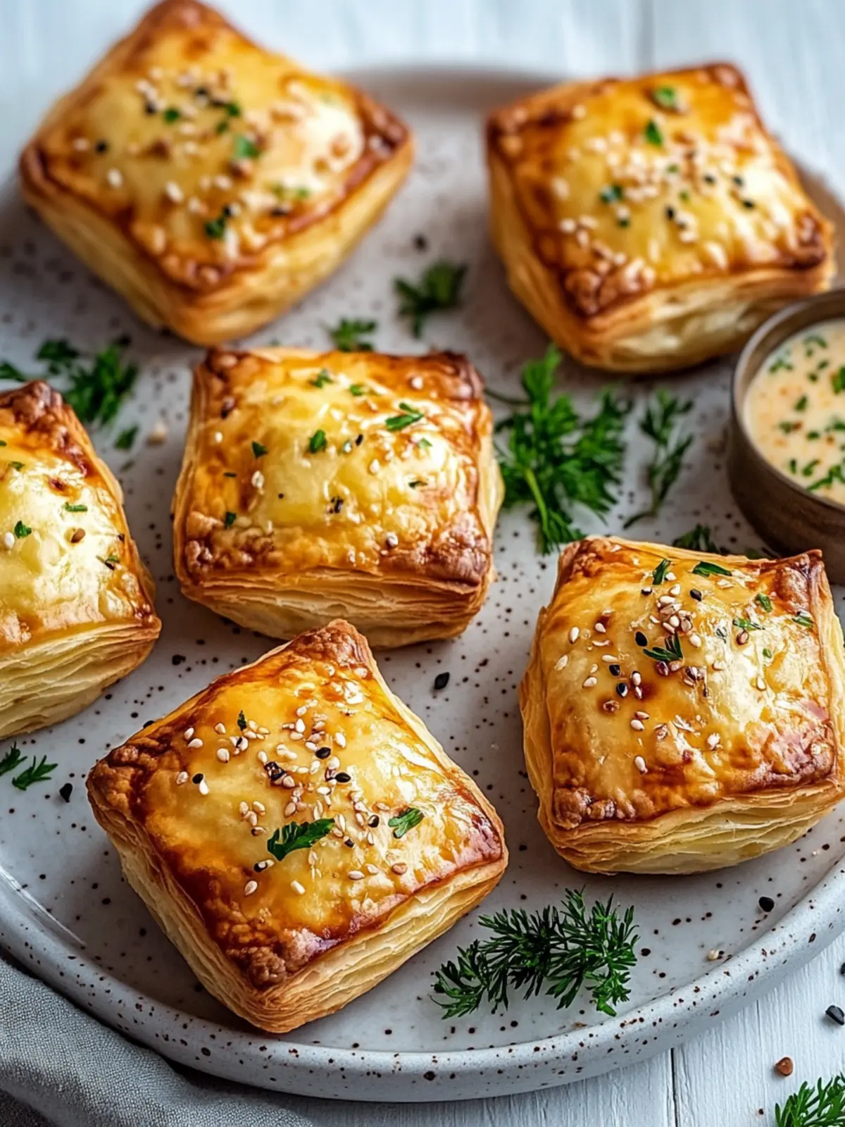 Käse Vegan Kartoffel und Zwiebel Blätterteiggebäcke