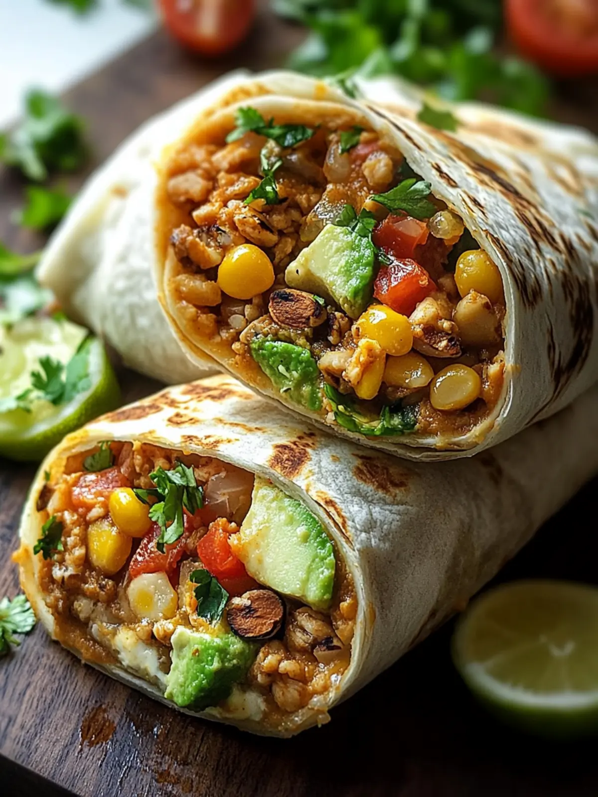 Vegetarische Burritos mit Linsen und Walnüssen