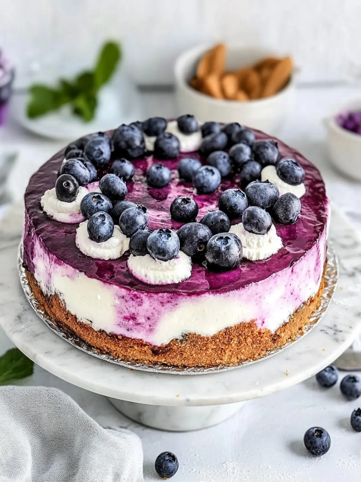 Vegane Buchweizentorte mit Heidelbeeren