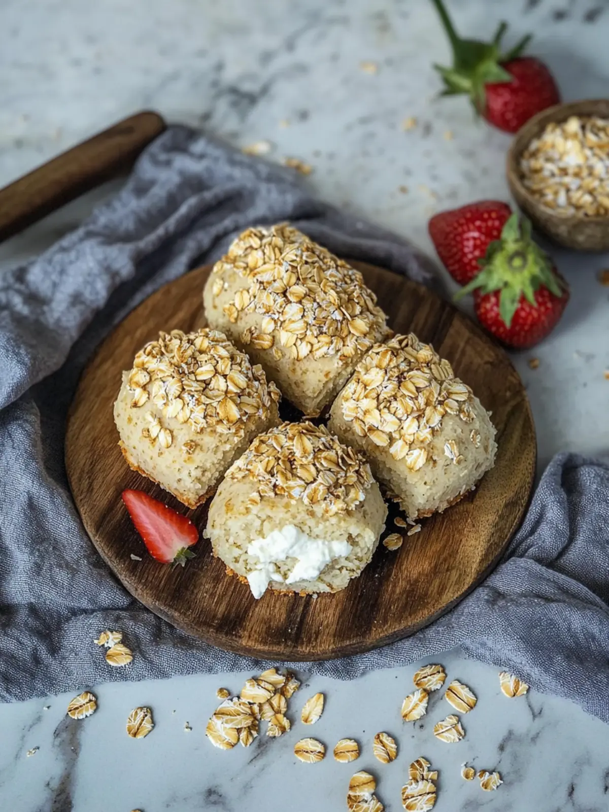 Quarkbrötchen mit Haferflocken