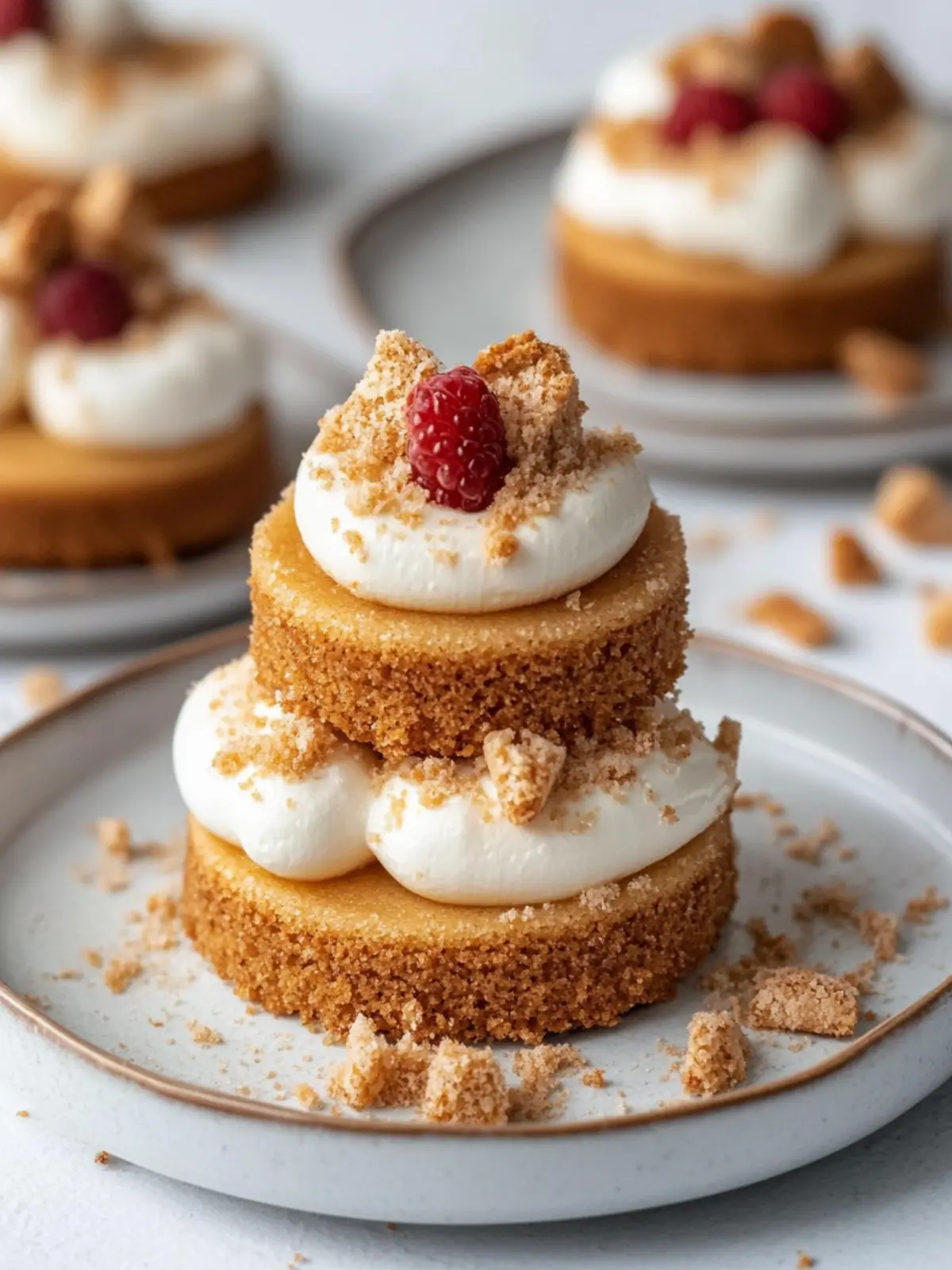 Mini Vegane Biscoff Käsekuchen