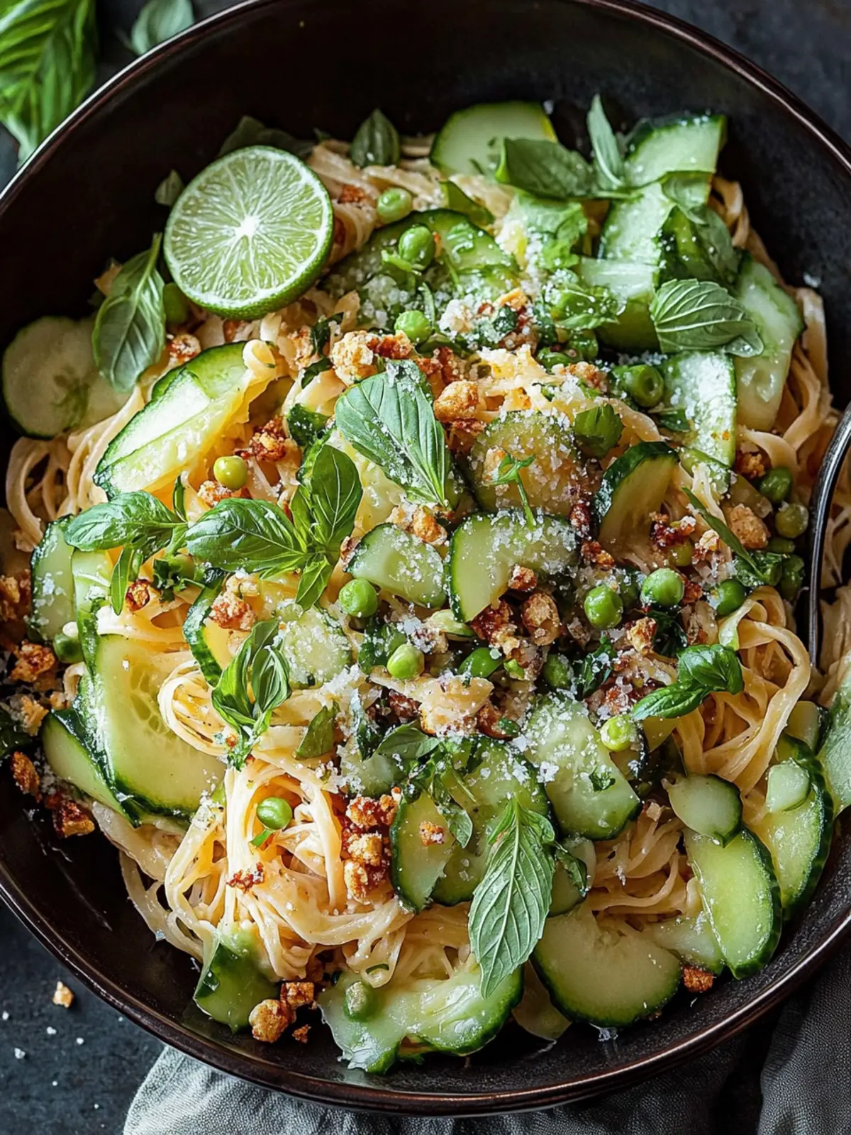 Limetten Crunch Nudelsalat