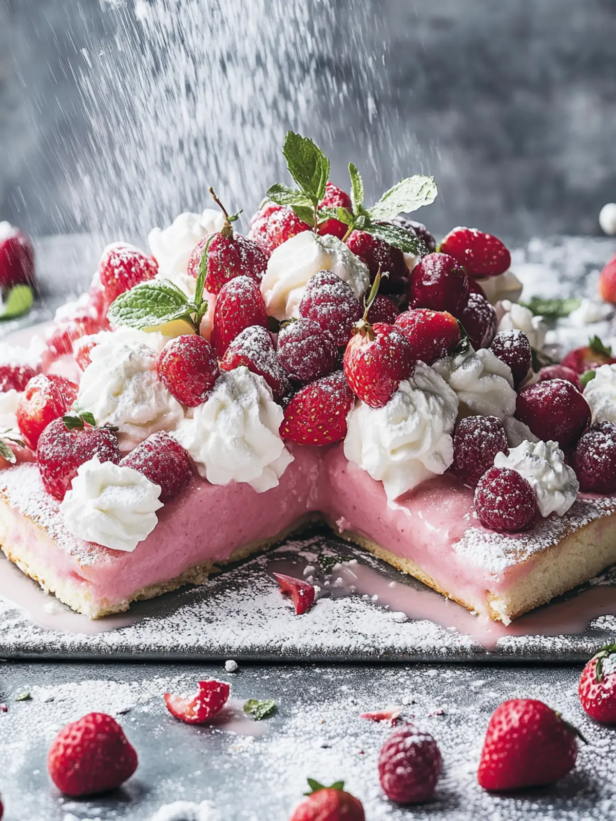 Quick Strawberry Curd Cake from the Tray