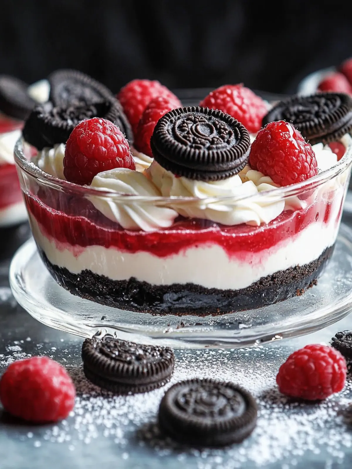 Himbeer-Oreo-Dessert
