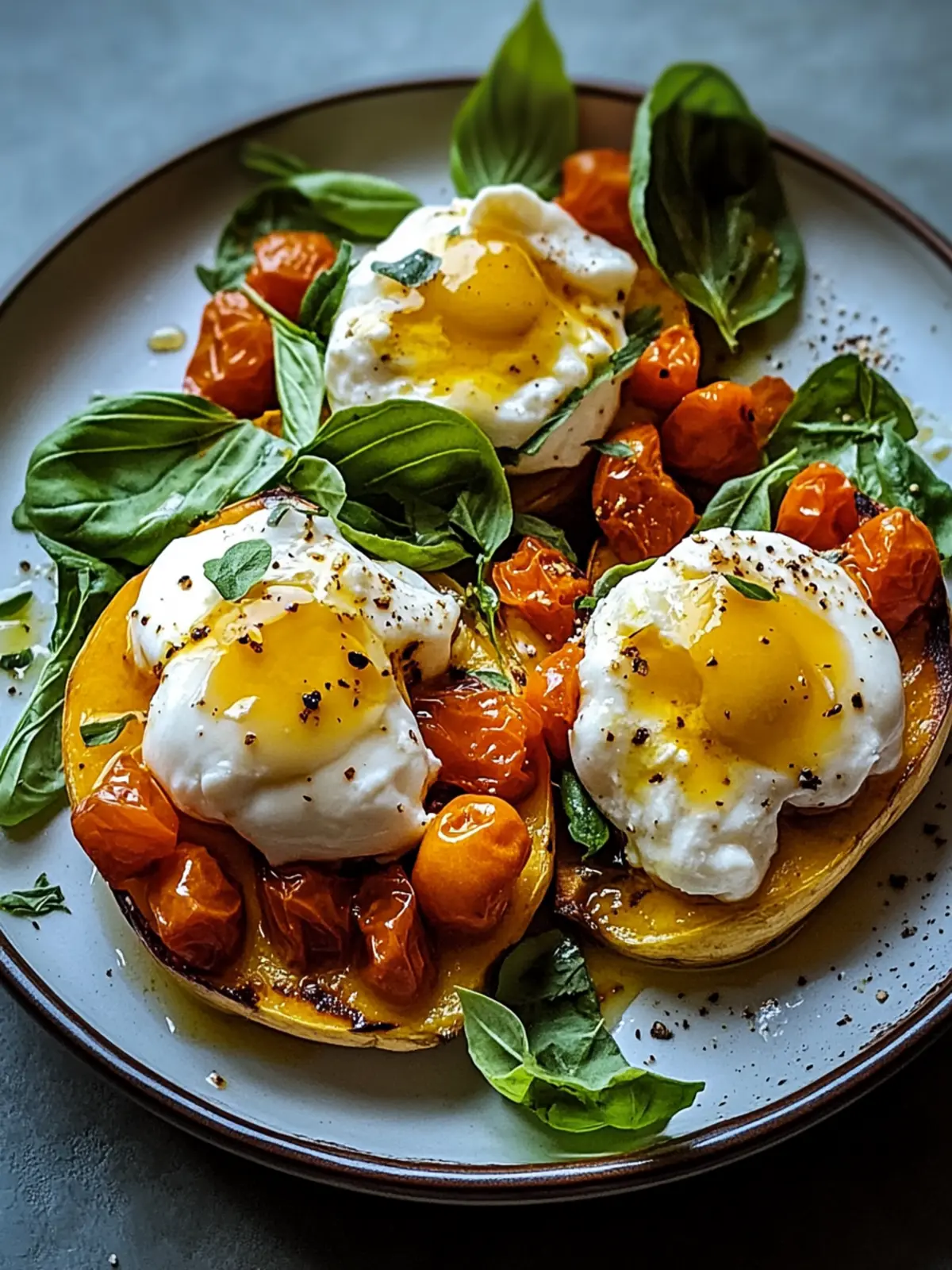 Gefüllte Süßkartoffeln mit Burrata