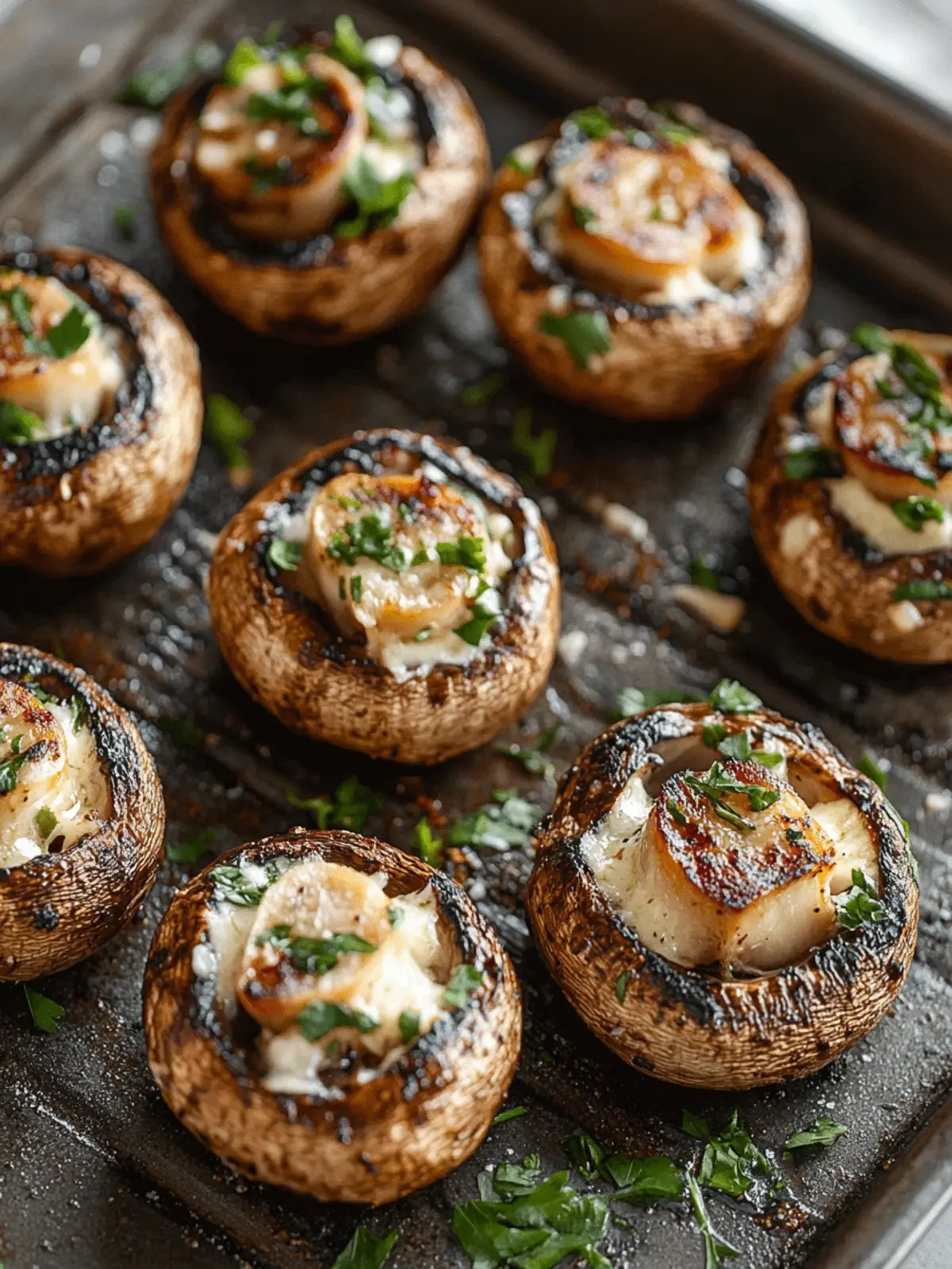 Gefüllte Champignons vom Grill
