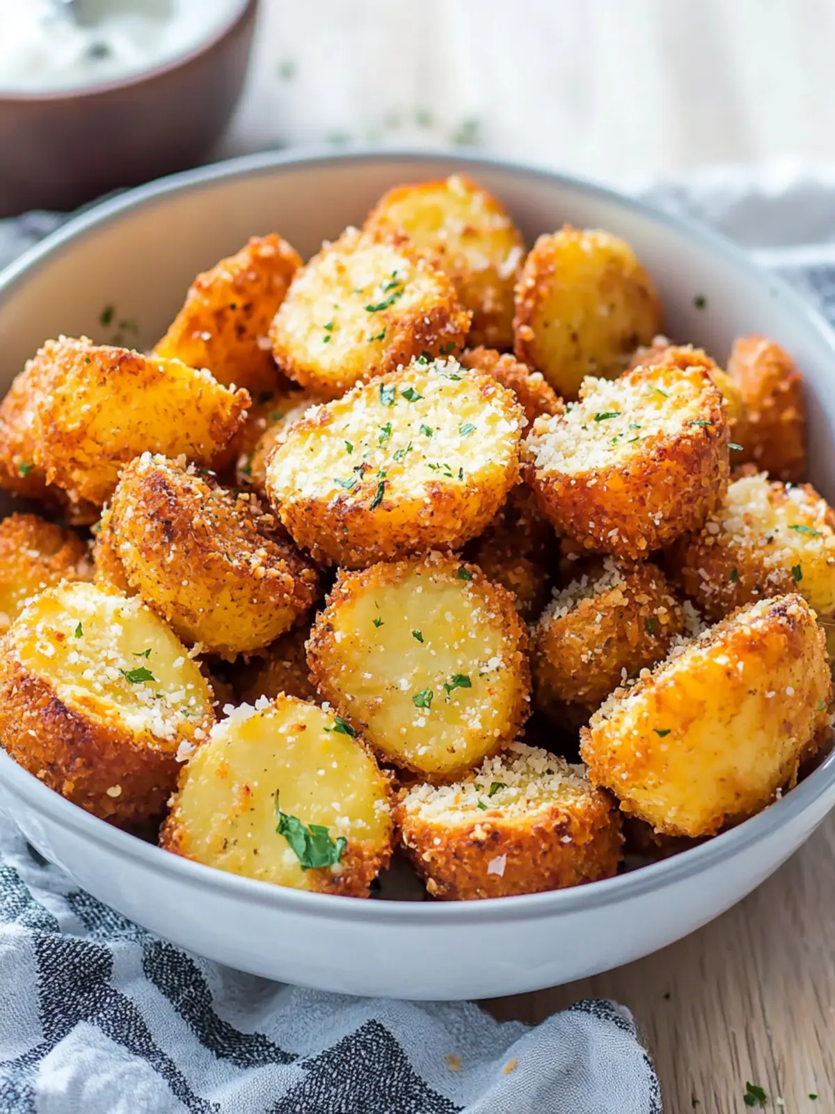 Einfache knusprige Air Fryer Parmesan Rotschalenkartoffeln