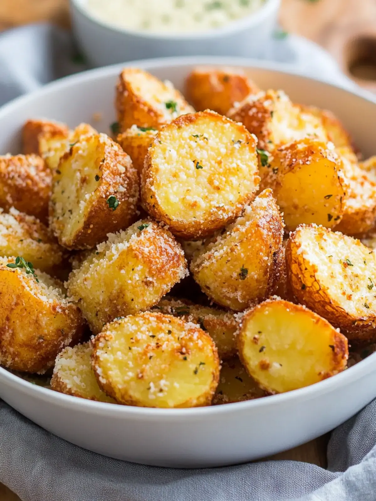 Einfache knusprige Air Fryer Parmesan Rotschalenkartoffeln