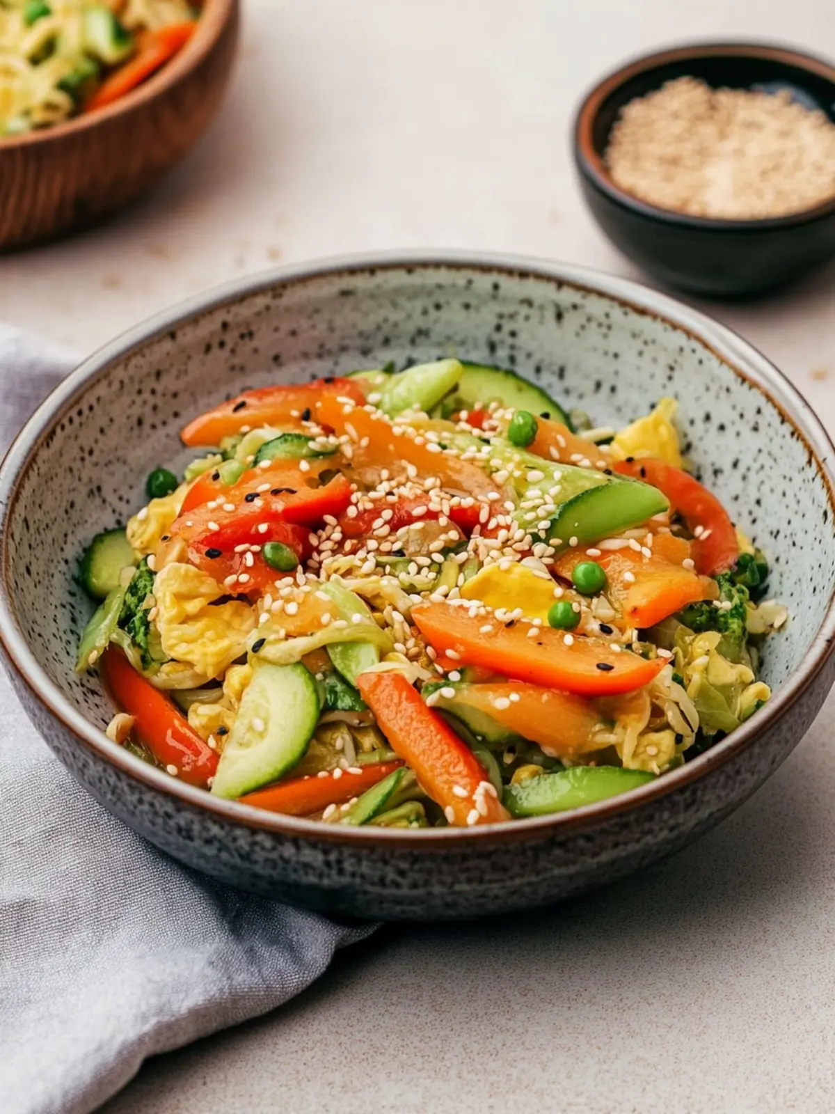 Asiatischer Chinakohl-Salat mit Sesam-Dressing