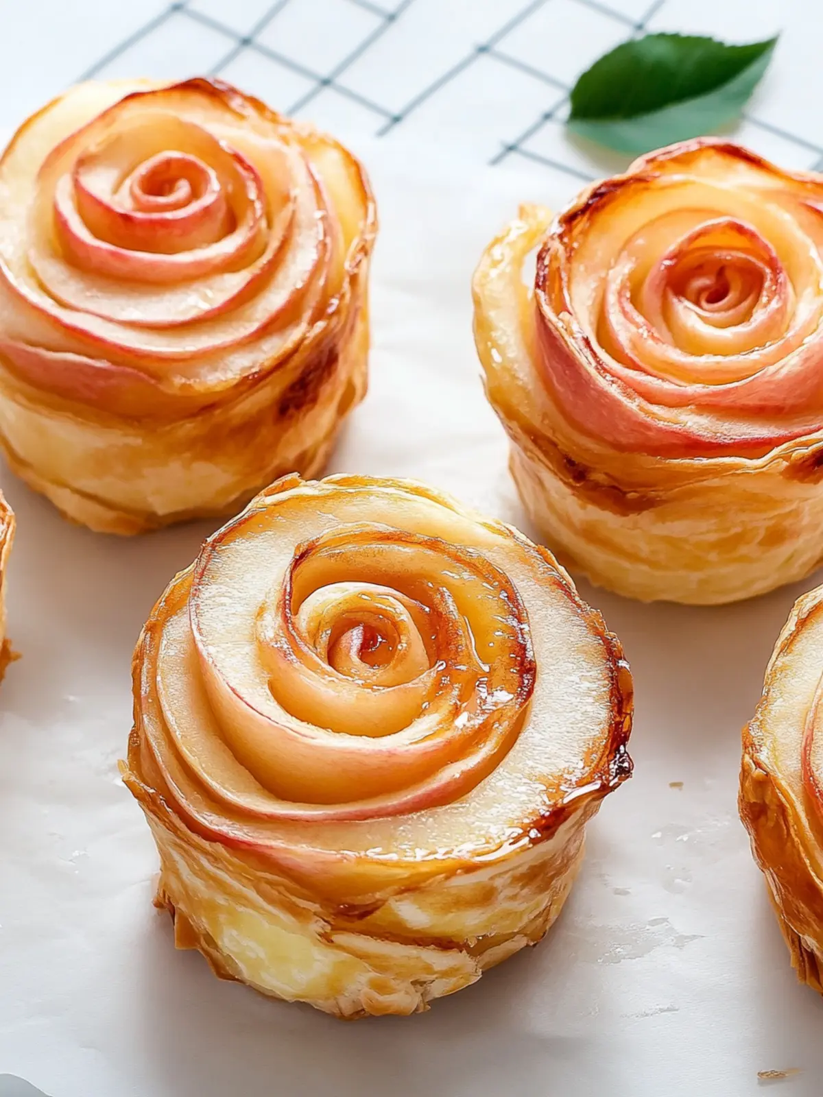 Quick apple roses with puff pastry