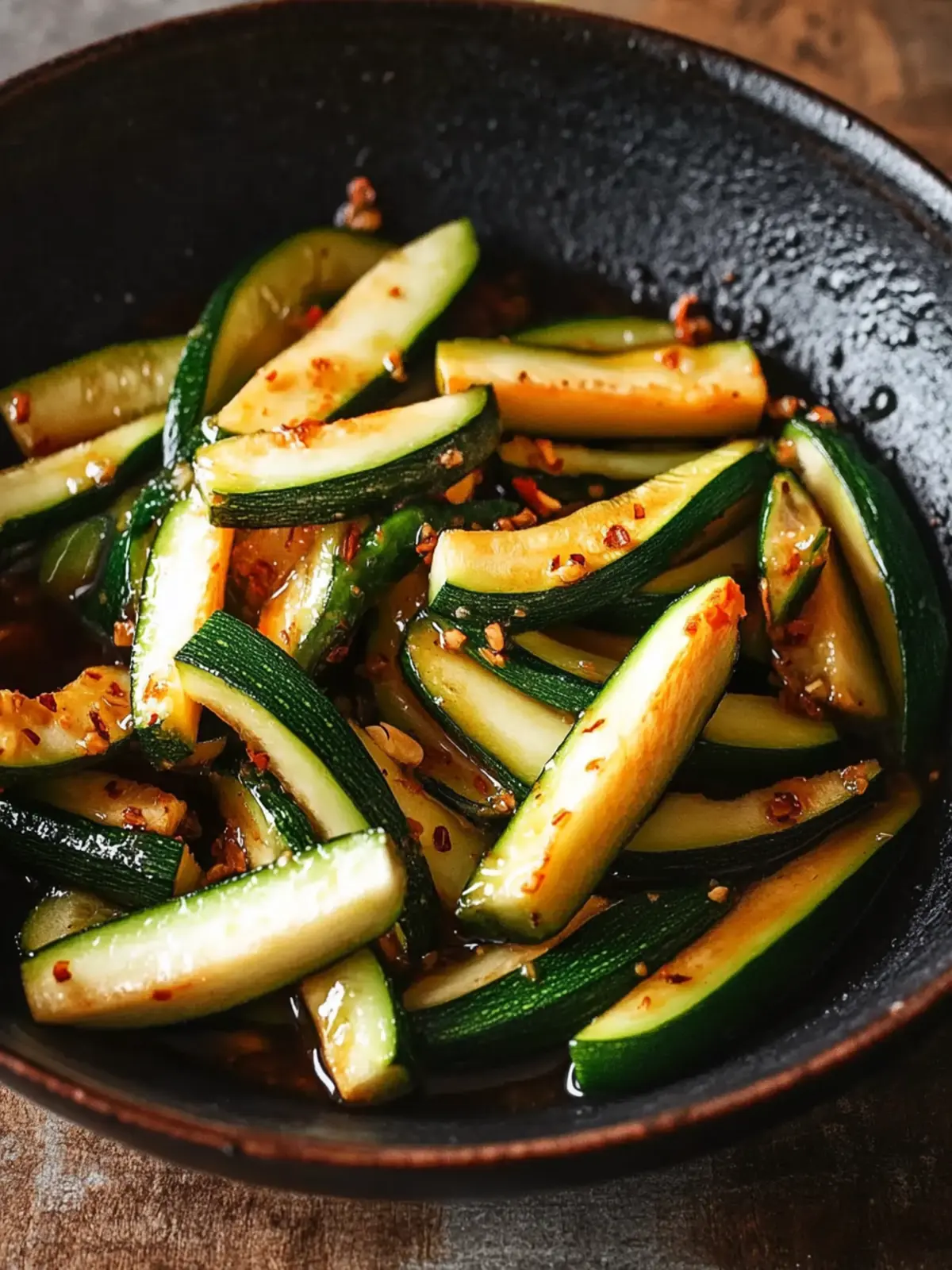Scharfe asiatische Zucchini (10-Minuten-Beilage)