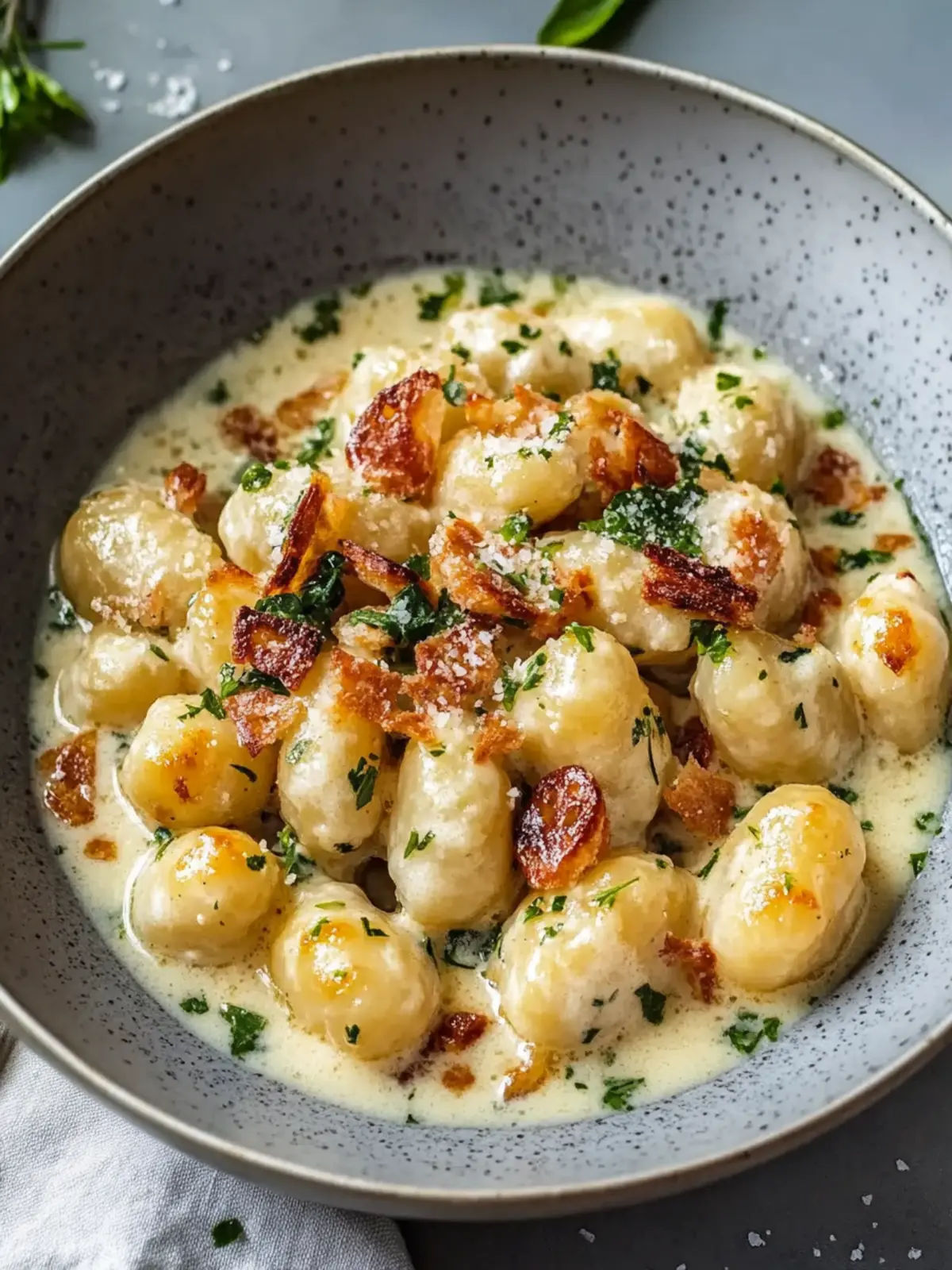Cremiges Hähnchen mit Gnocchi