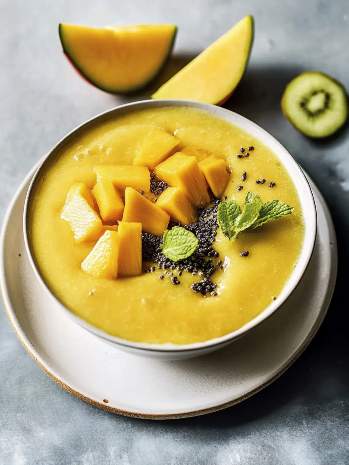 Tropische Smoothie-Schüssel mit Mango