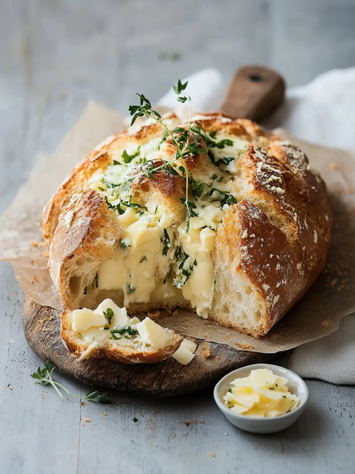 Käseknoblauch-Zupfbrot