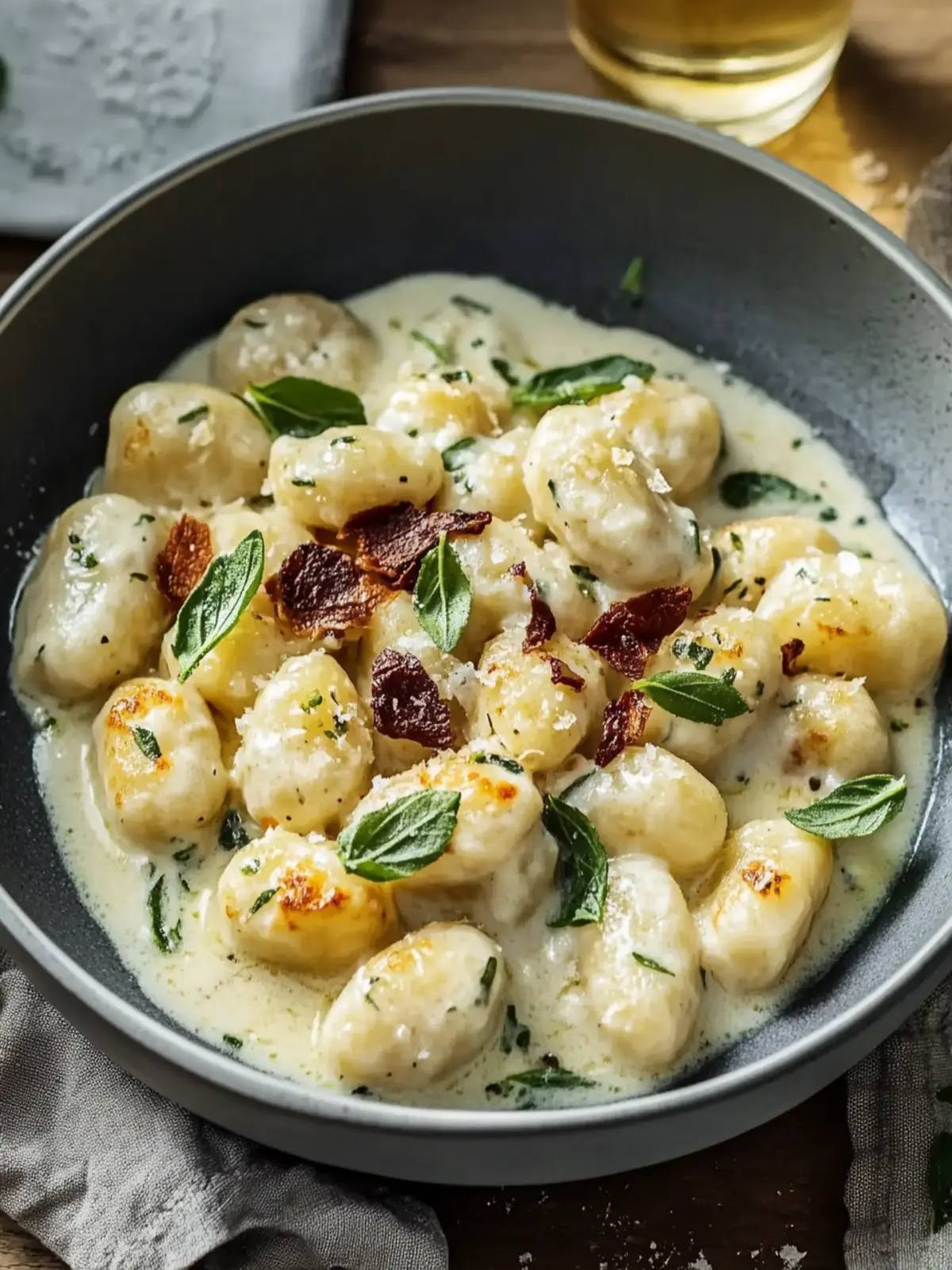 Cremiges Hähnchen mit Gnocchi