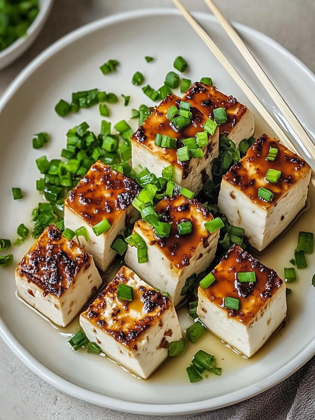Knoblauch-Soja-Glasierte Tofu-Spieße