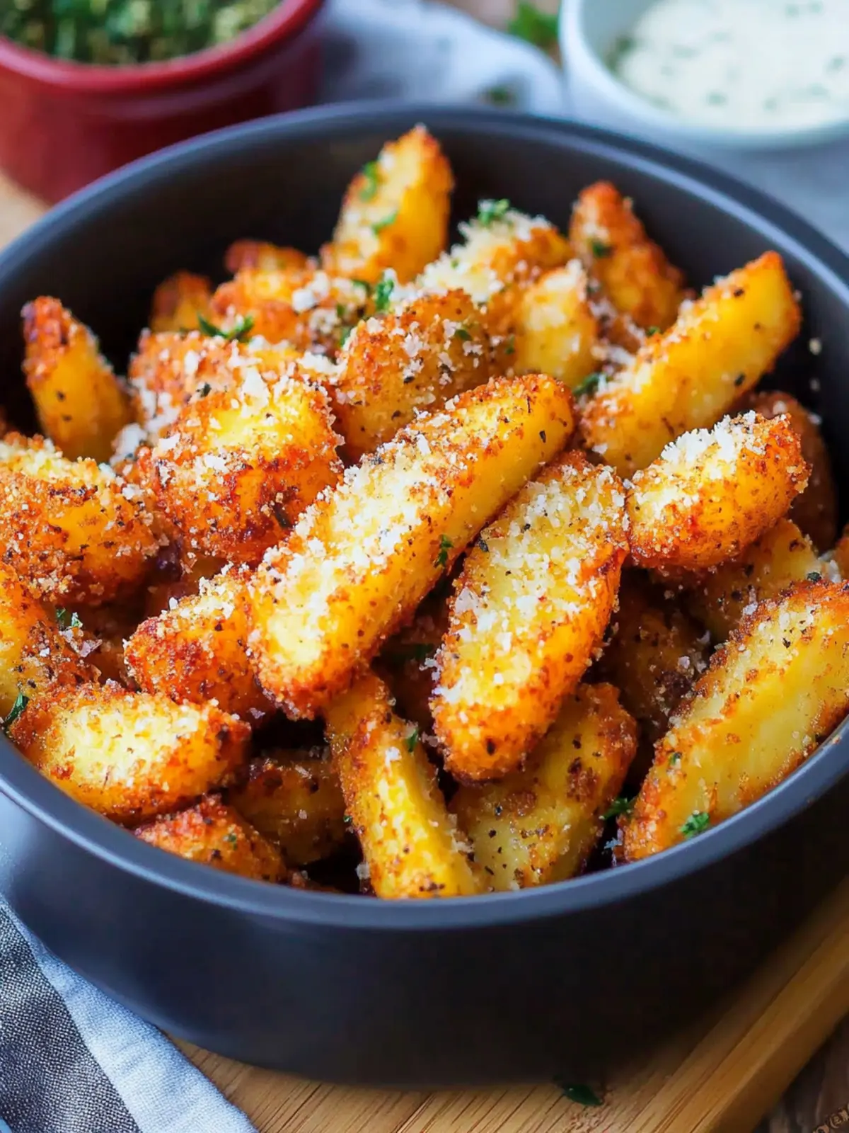 Einfache knusprige Air Fryer Parmesan Rotschalenkartoffeln