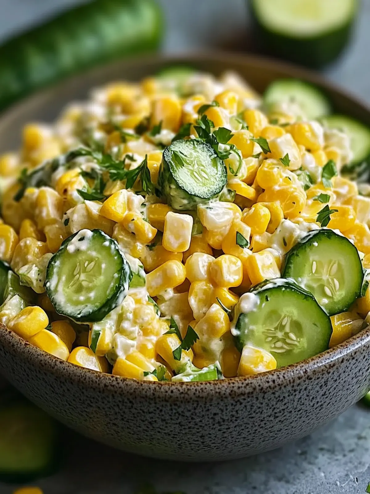 Street corn & creamy cucumber salad