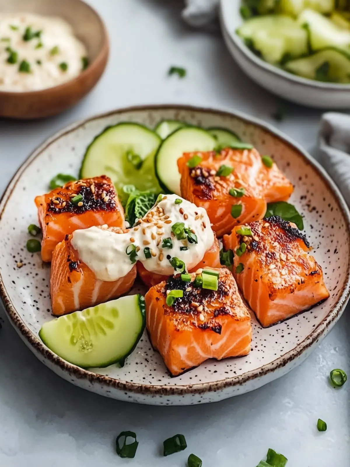 Diese Bang Bang Lachs Häppchen treffen den Spot