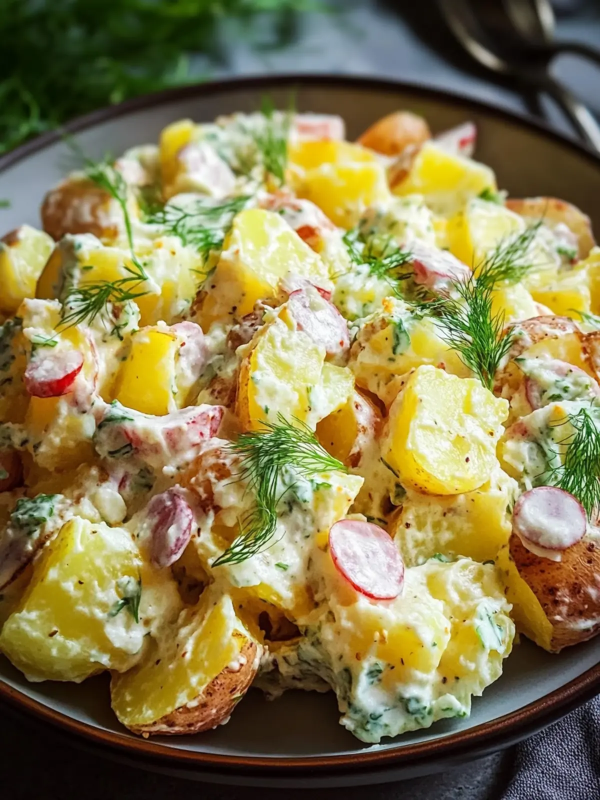 Knuspriger Smashed Kartoffelsalat – Trendgericht zum Verlieben