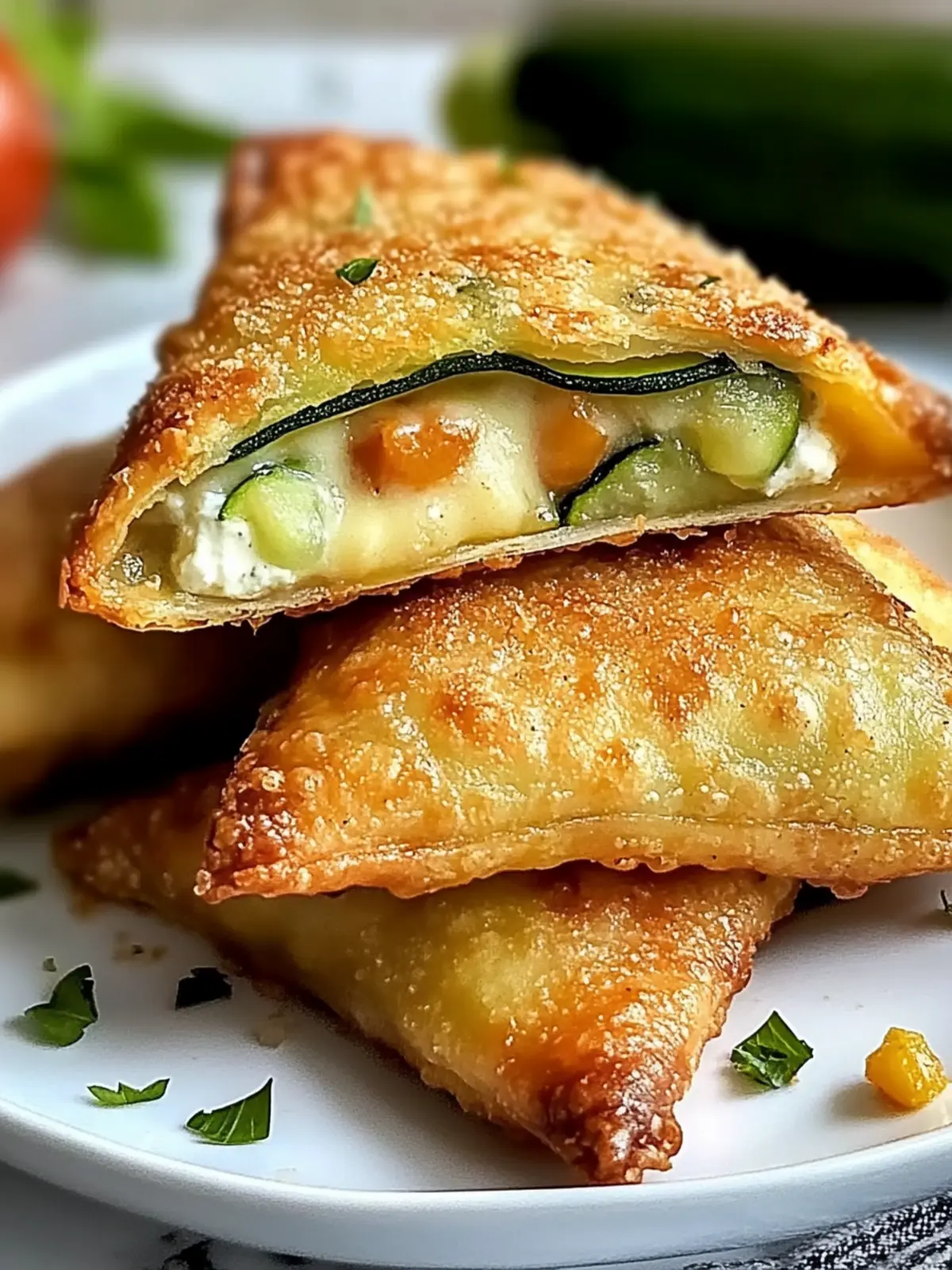 Crispy Zucchini Cream Cheese Pockets made easy