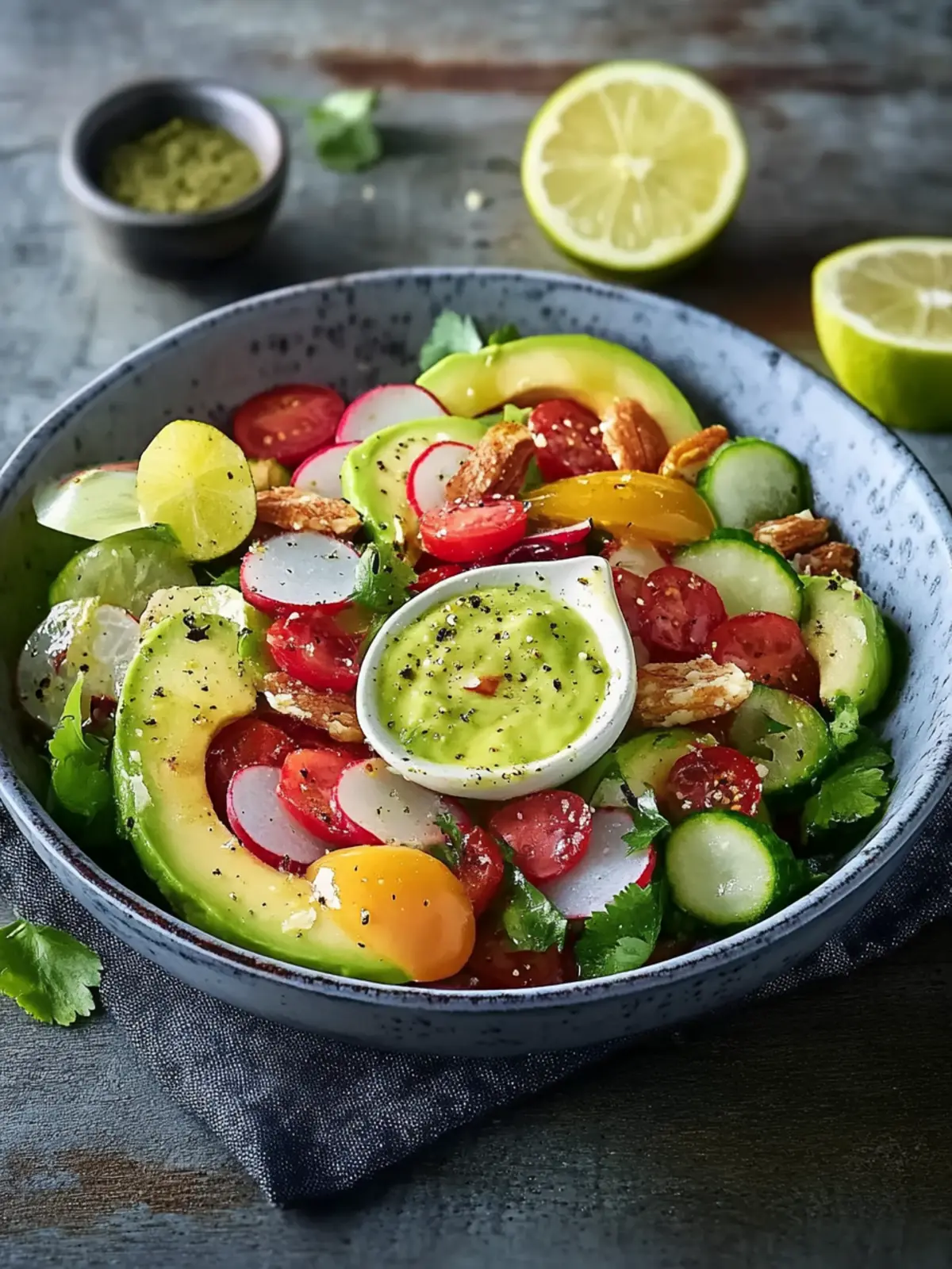 Avocado-Hähnchen-Salat mit Limetten-Dressing