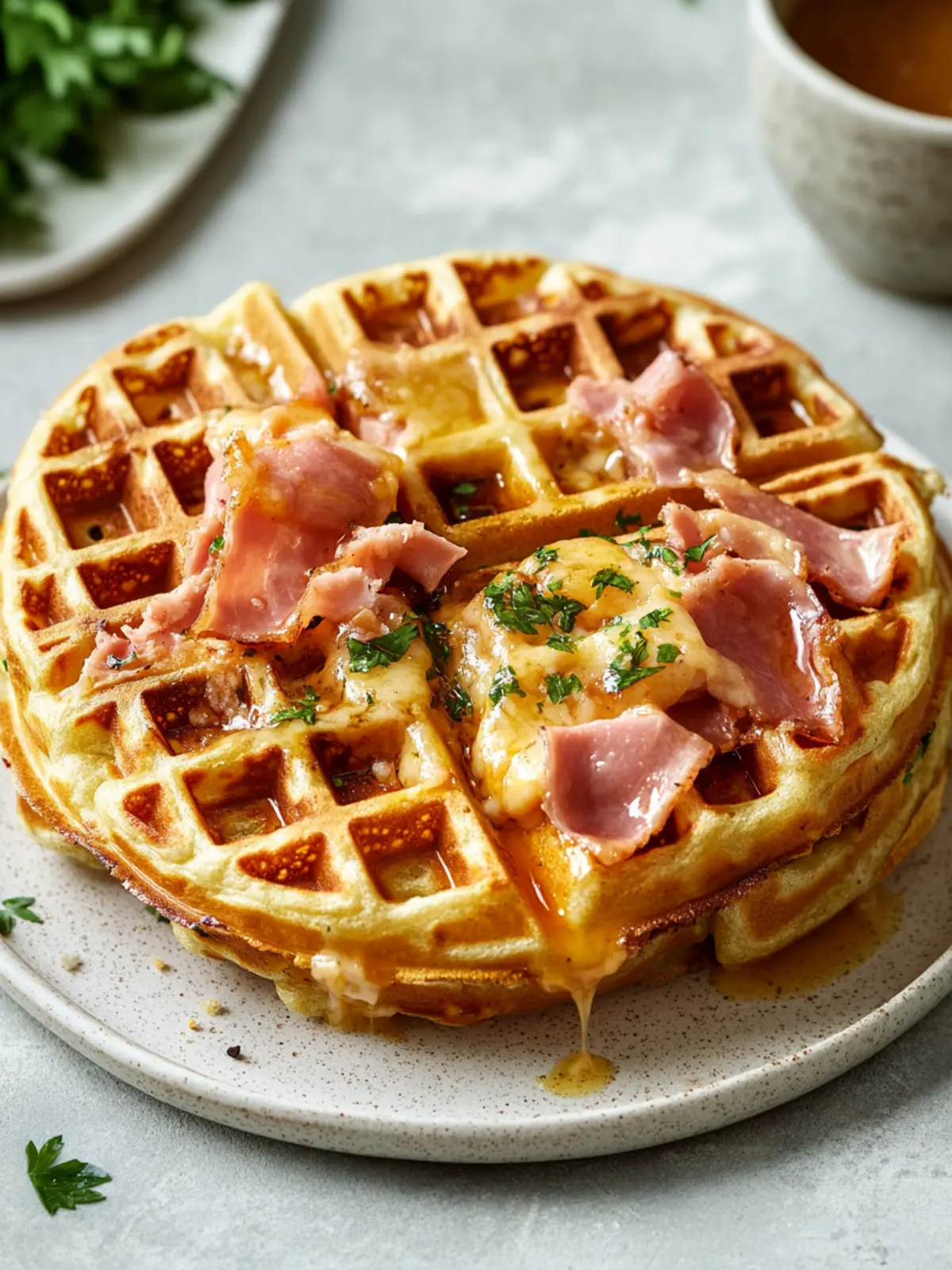 Gefüllte Pizzawaffeln mit Schinken und Käse: unschlagbar lecker