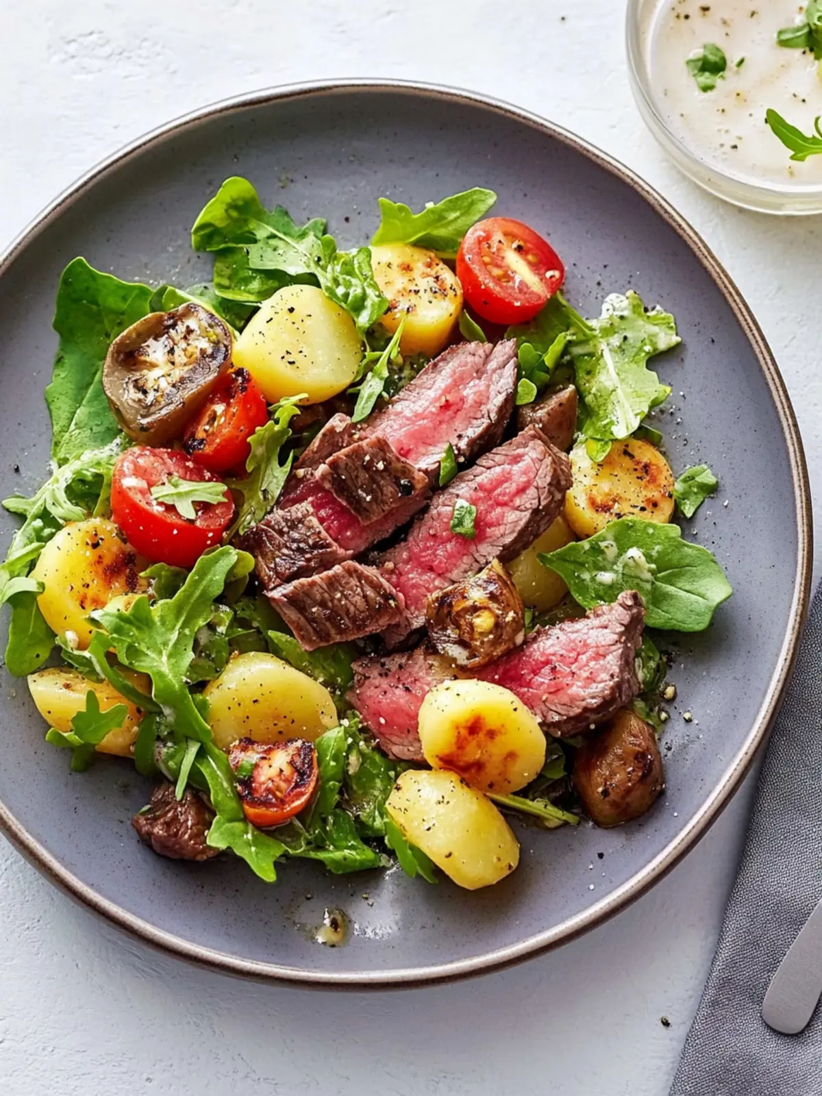 Kartoffelsalat mit Hüftsteak