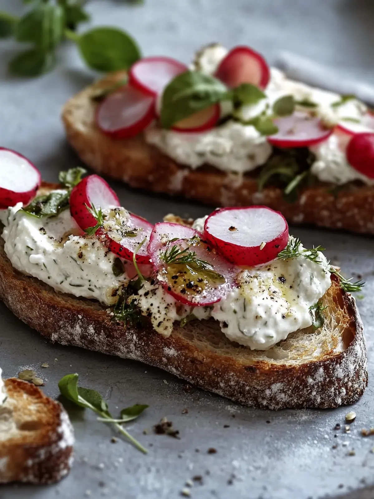 Laktosefreie Kresse-Radieschen-Crostini