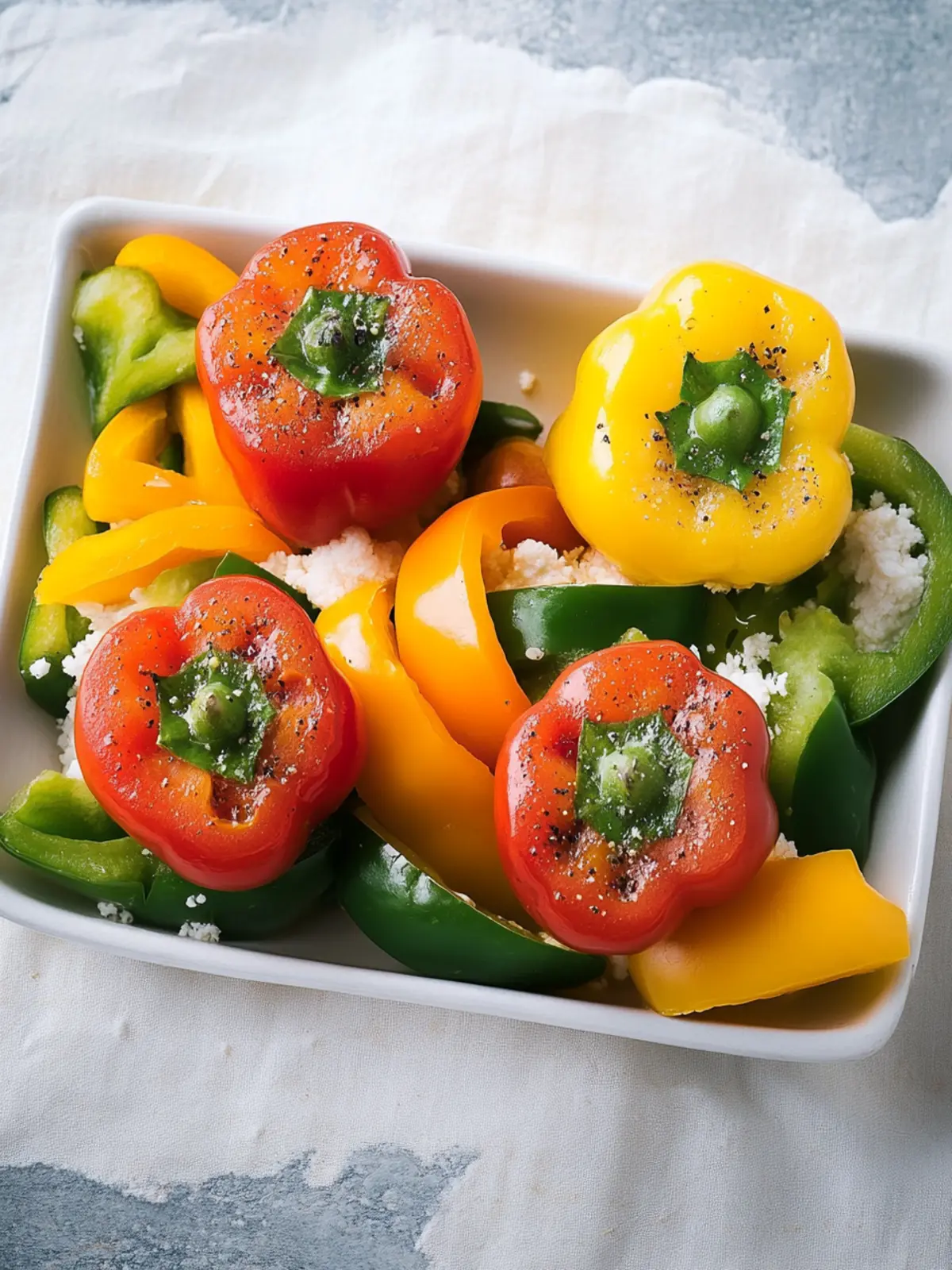Hackbällchen auf Paprika-Gemüse