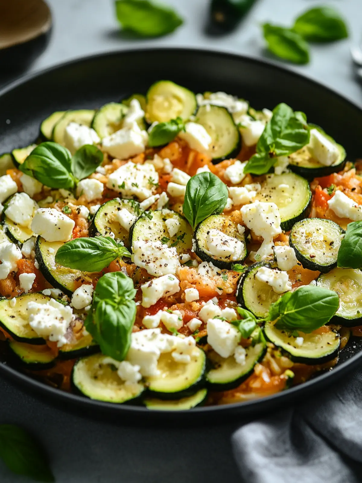 Mediterrane Reispfanne mit Zucchini und Feta: leckere Resteküche