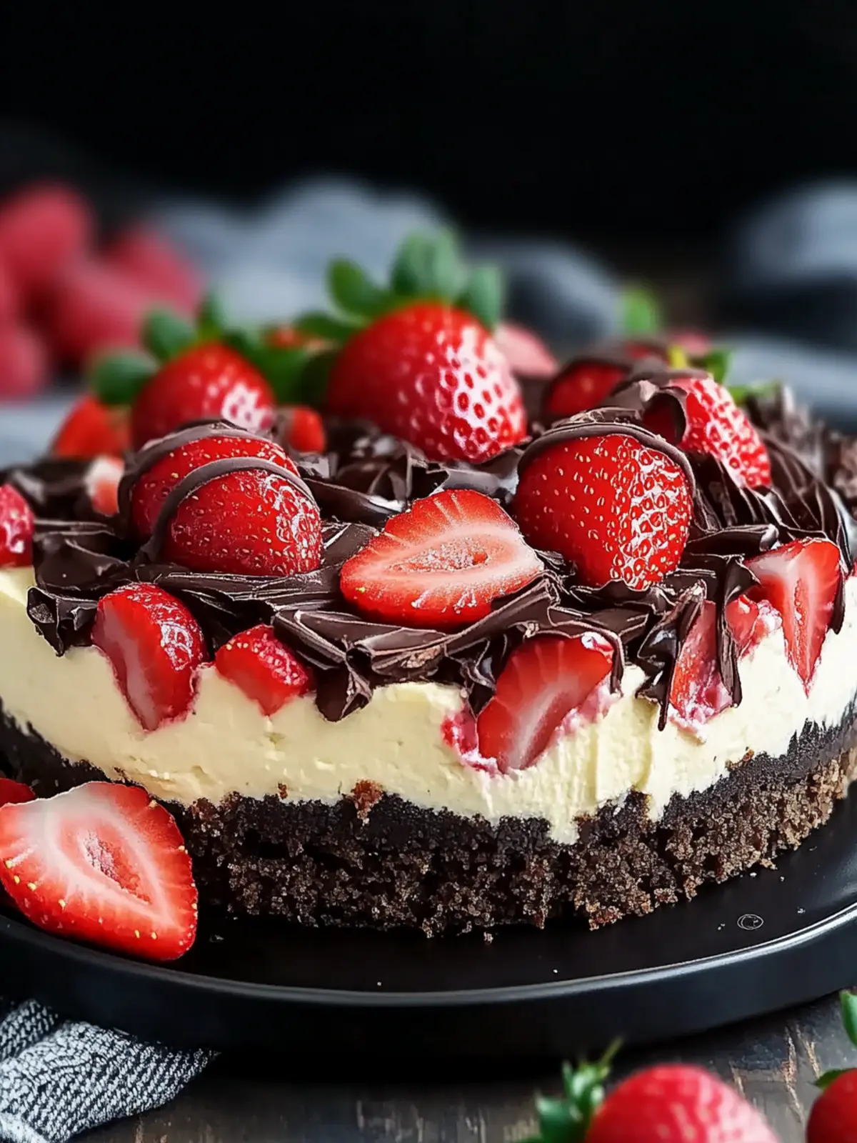 Creamy chocolate strawberry swirl cheesecake – irresistible