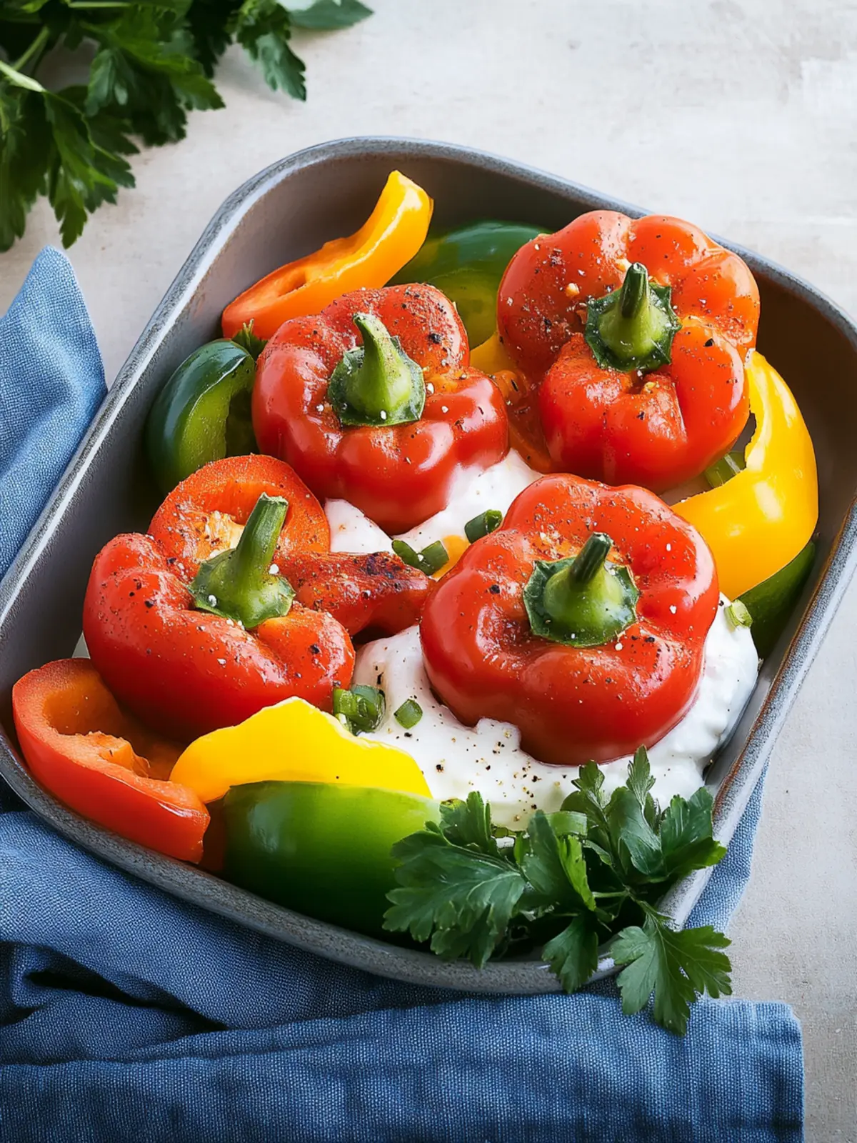 Hackbällchen auf Paprika-Gemüse