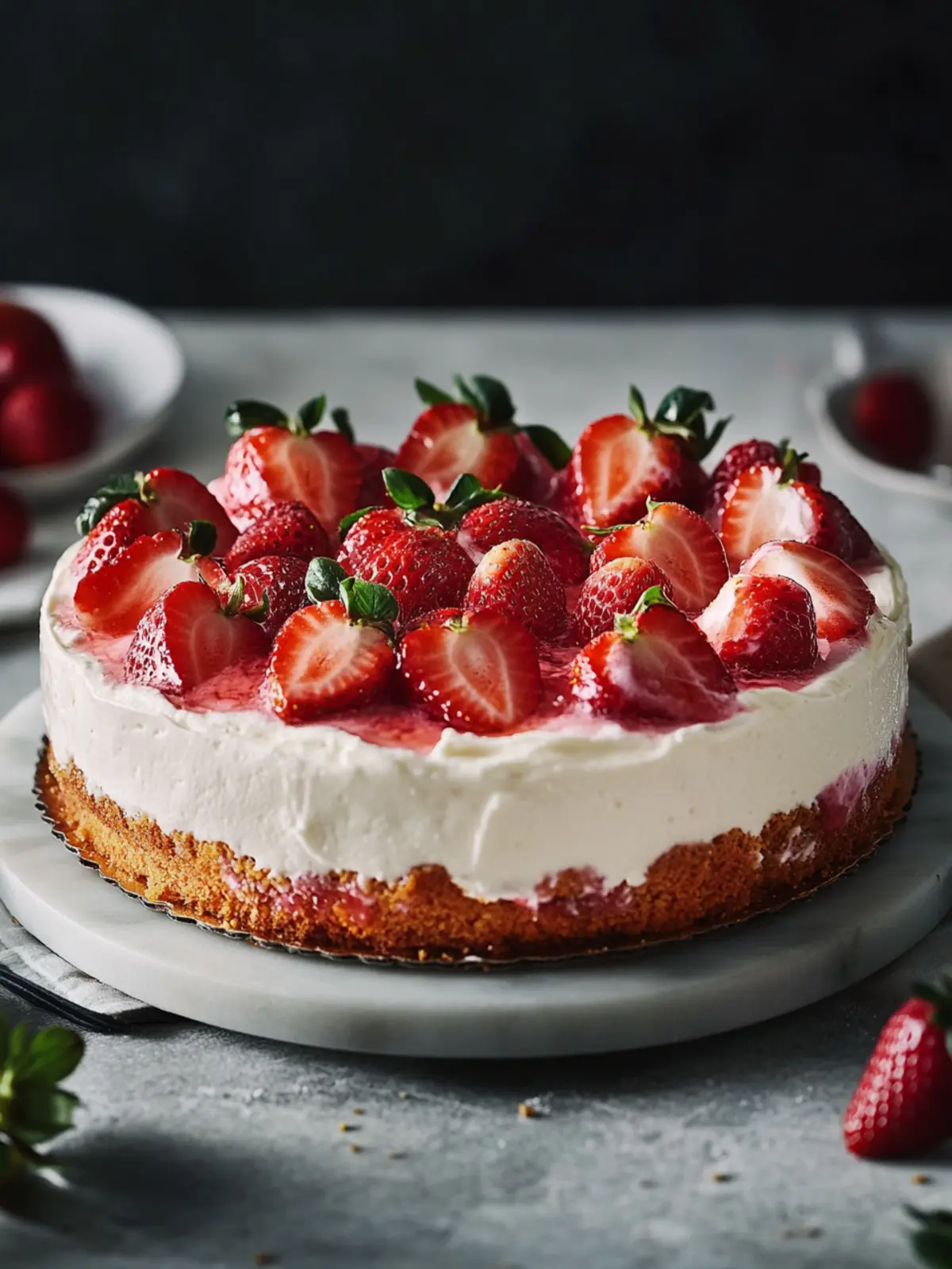 This creamy strawberry cake you make completely without oven