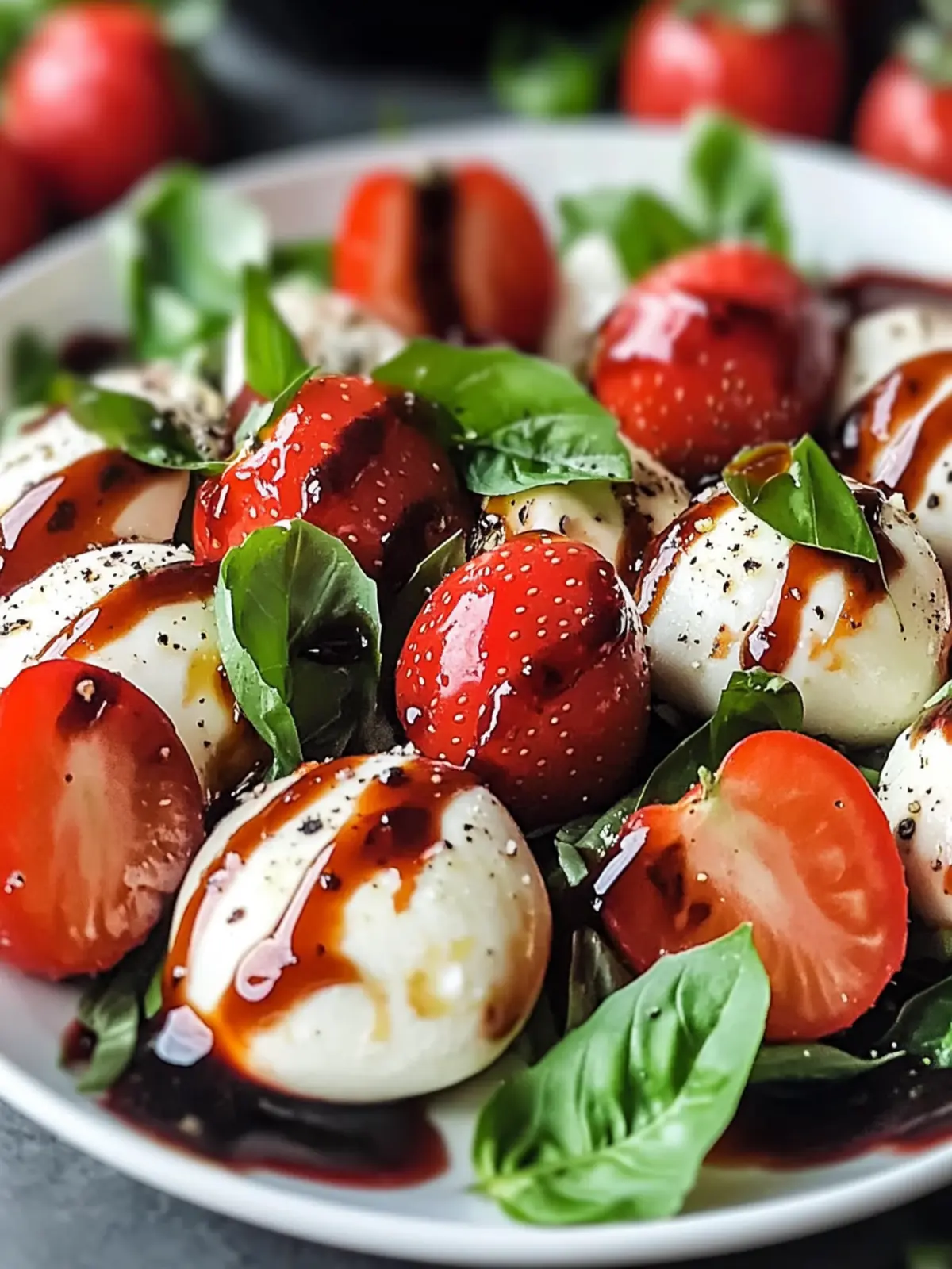 Balsamico Erdbeer Caprese Salat für den Sommer
