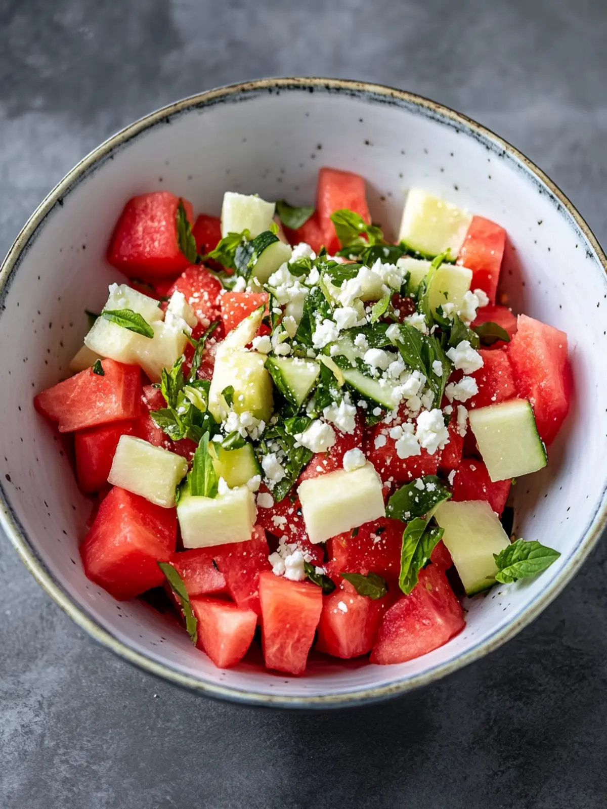 Griechischer Wassermelonen-Feta-Salat