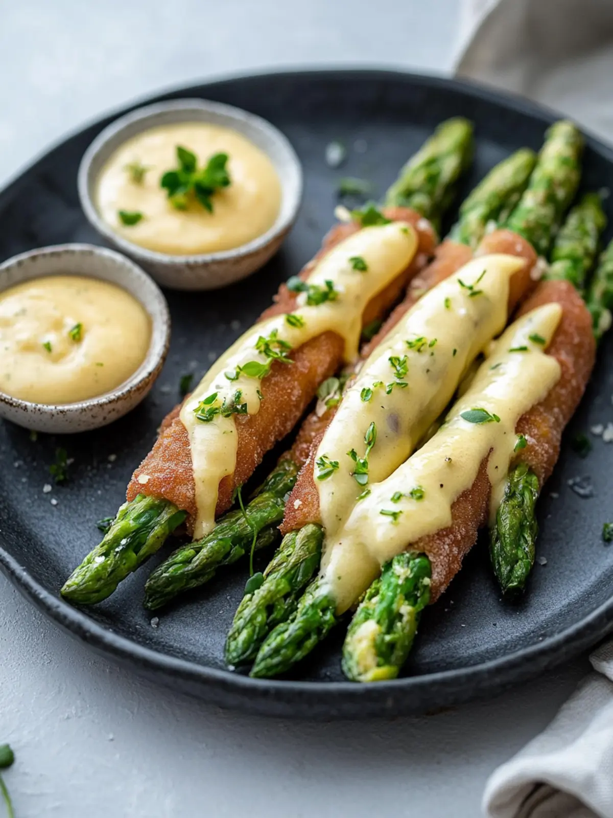 Spargel Cordon Bleu mit grünem Spargel